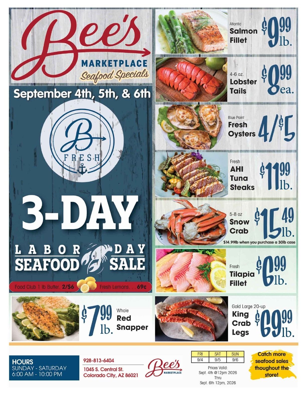 Bee's Marketplace Monthly Savings Weekly Ad September 4 - 6, 2026