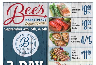 Bee's Marketplace Monthly Savings Weekly Ad September 4 - 6, 2026