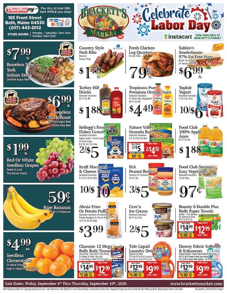 Brackett's Market Weekly Ad September 4 - 10, 2026