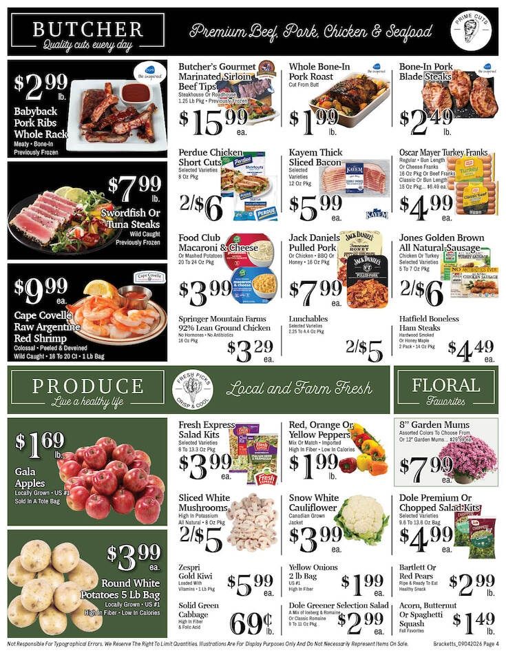 Brackett's Market Weekly Ad September 4 - 10, 2026