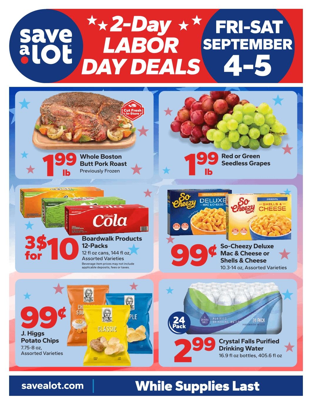Save a Lot Food Stores (1240 Andrews Rd, Murphy, NC) Special Promotion Weekly Ad September 4 - 5, 2026