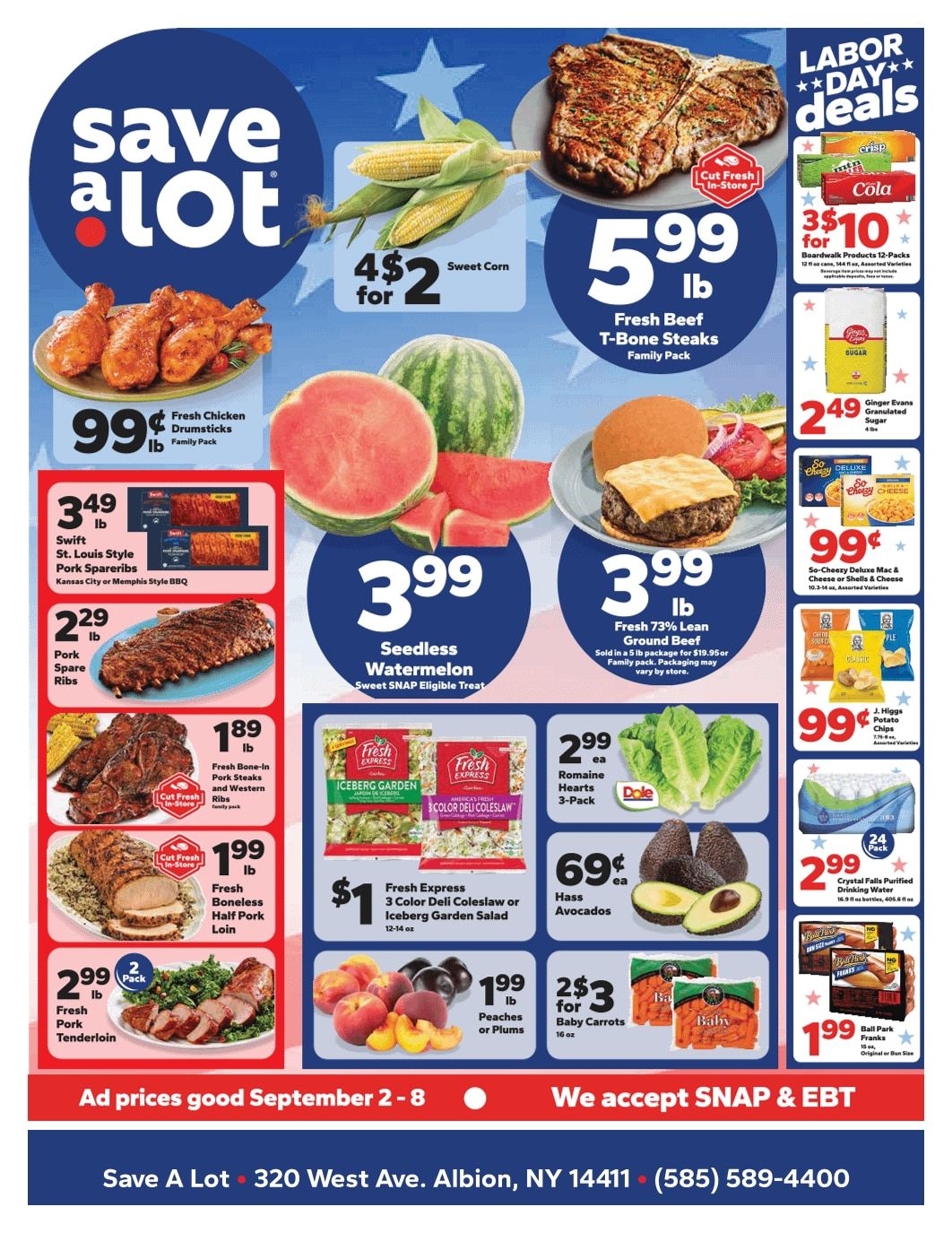 Save a Lot Food Stores (Albion, NY) Weekly Ad September 2 - 8, 2026