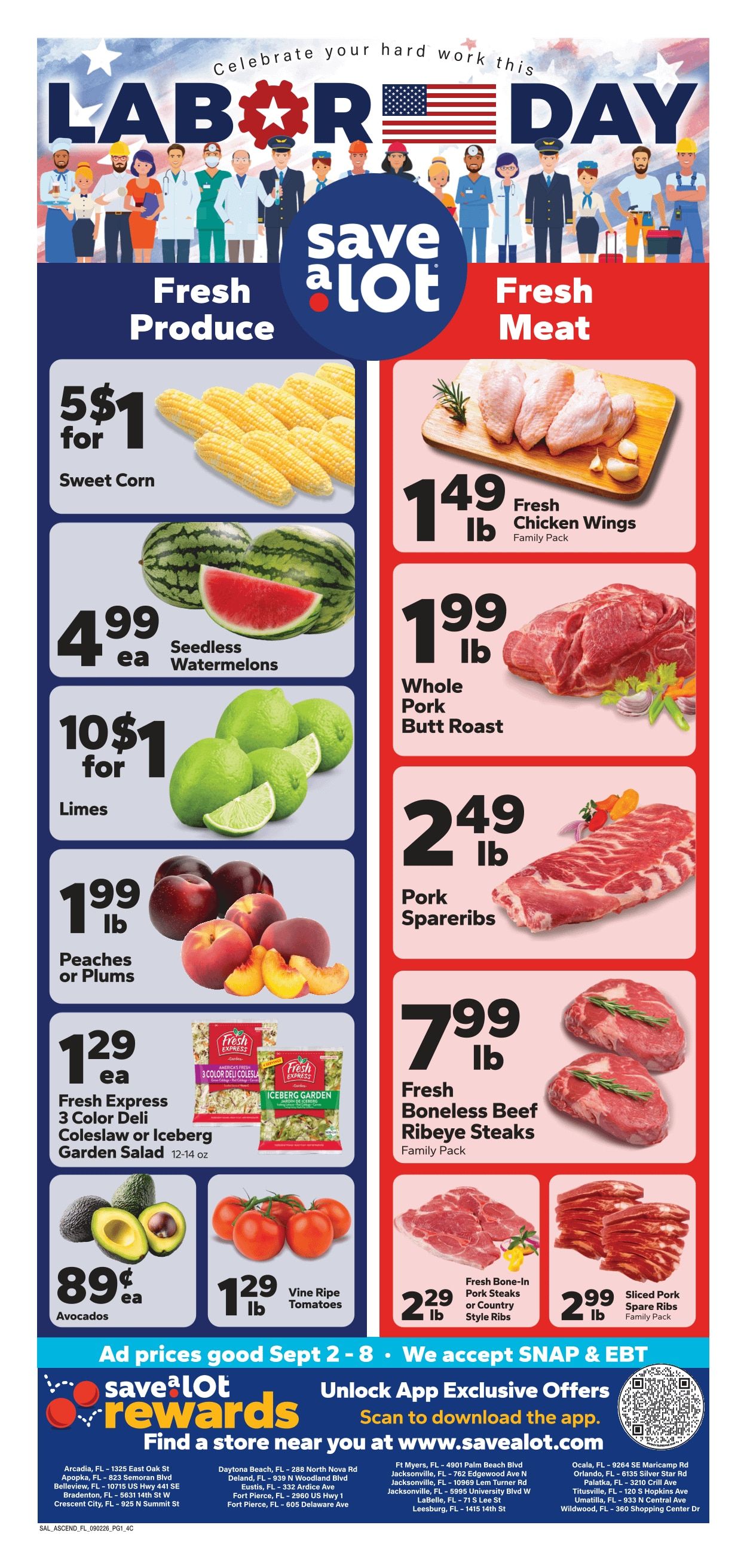 Save a Lot Food Stores (Apopka and other locations, FL) Weekly Ad September 2 - 8, 2026