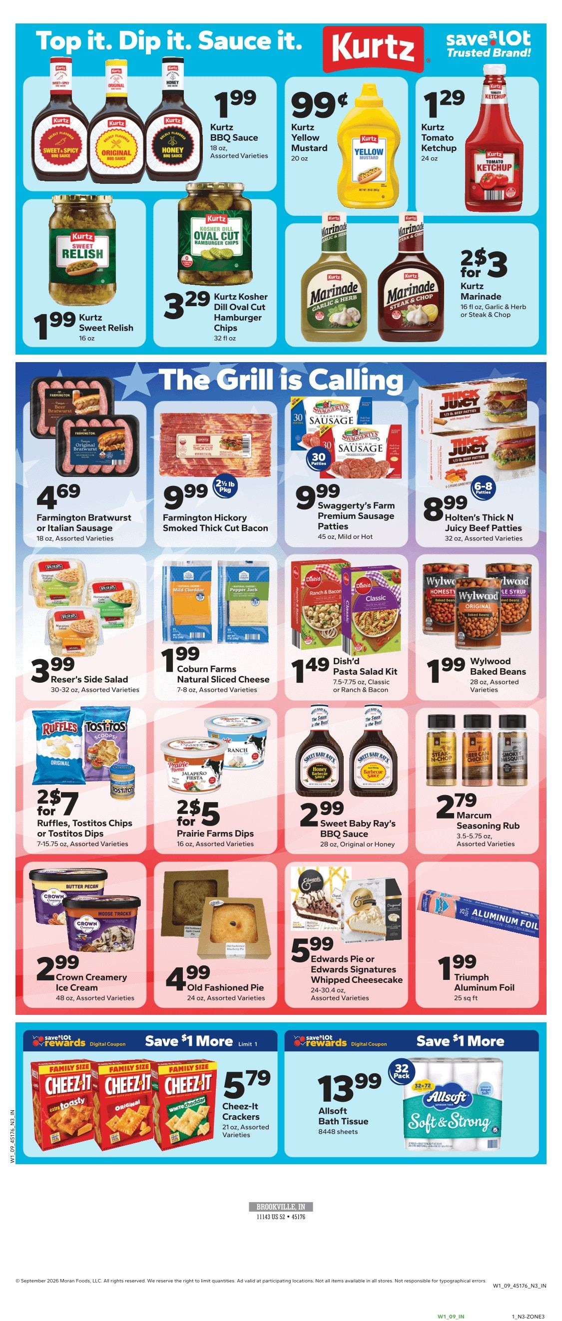 Save a Lot Food Stores (Brookville, IN) Weekly Ad August 30 - September 5, 2026