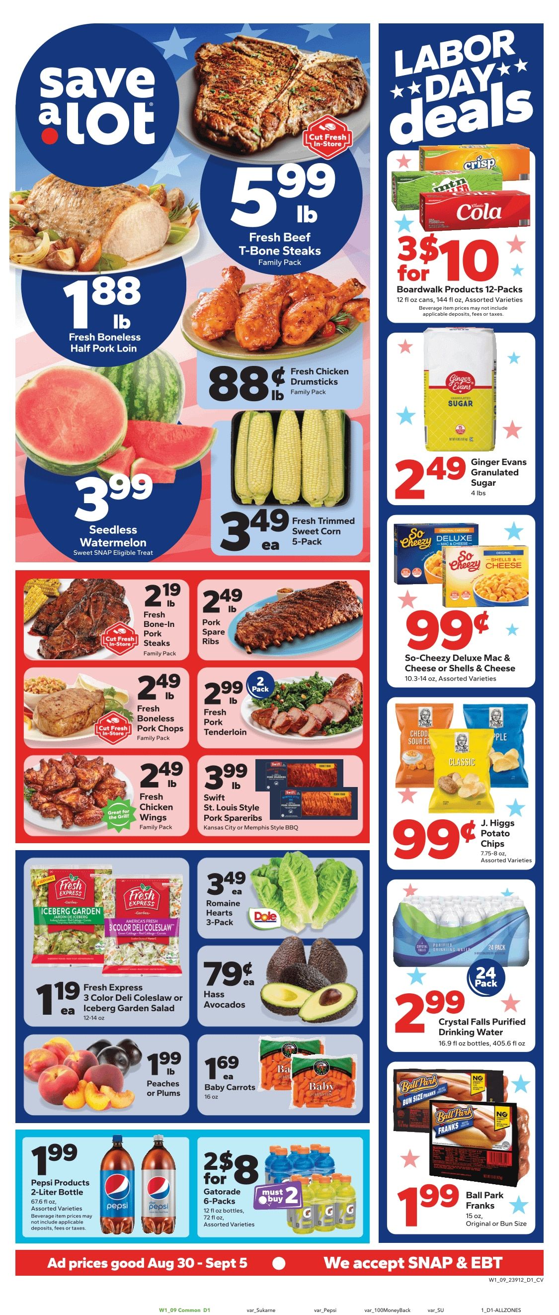 Save a Lot Food Stores (Clare, MI) Weekly Ad August 30 - September 5, 2026