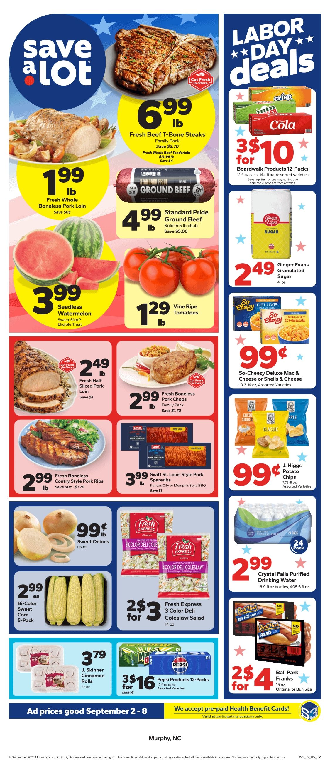 Save a Lot Food Stores (Murphy, NC) Weekly Ad September 2 - 8, 2026