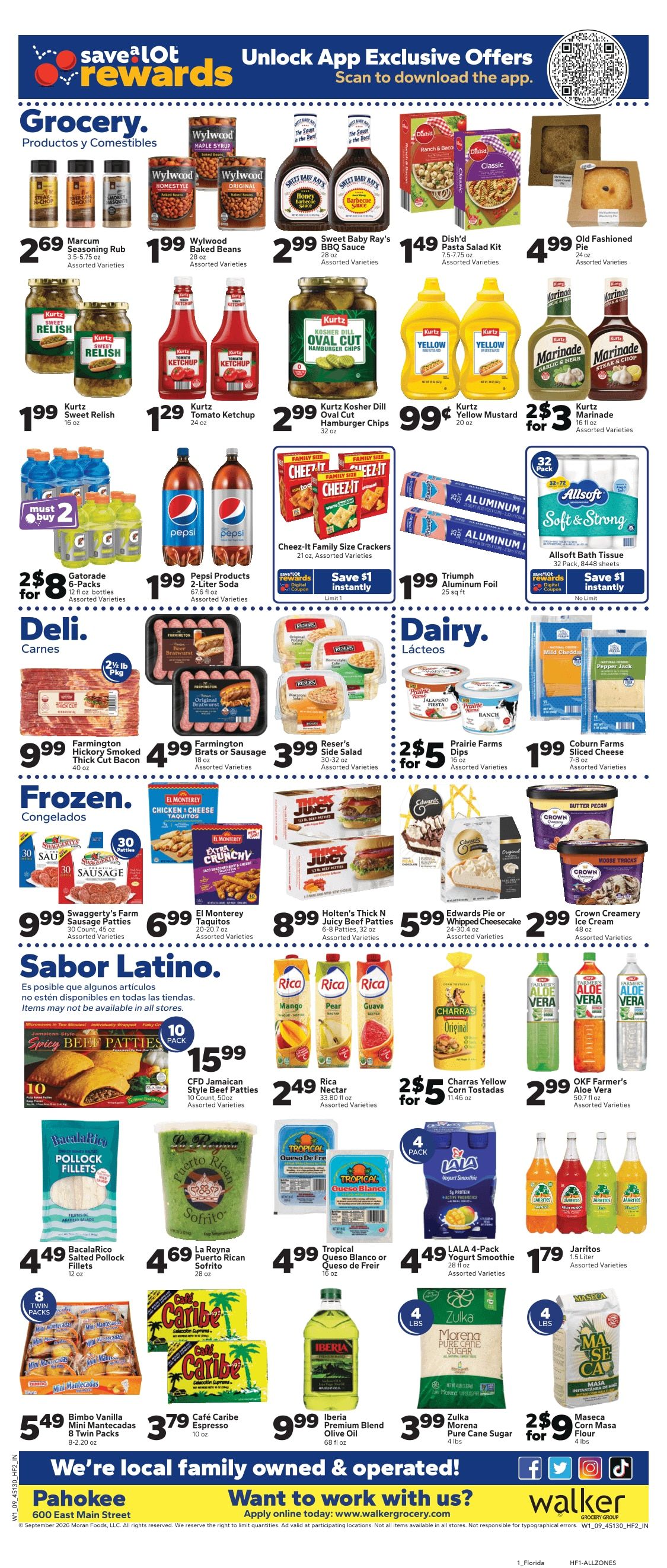 Save a Lot Food Stores (Pahokee, FL) Weekly Ad September 2 - 8, 2026