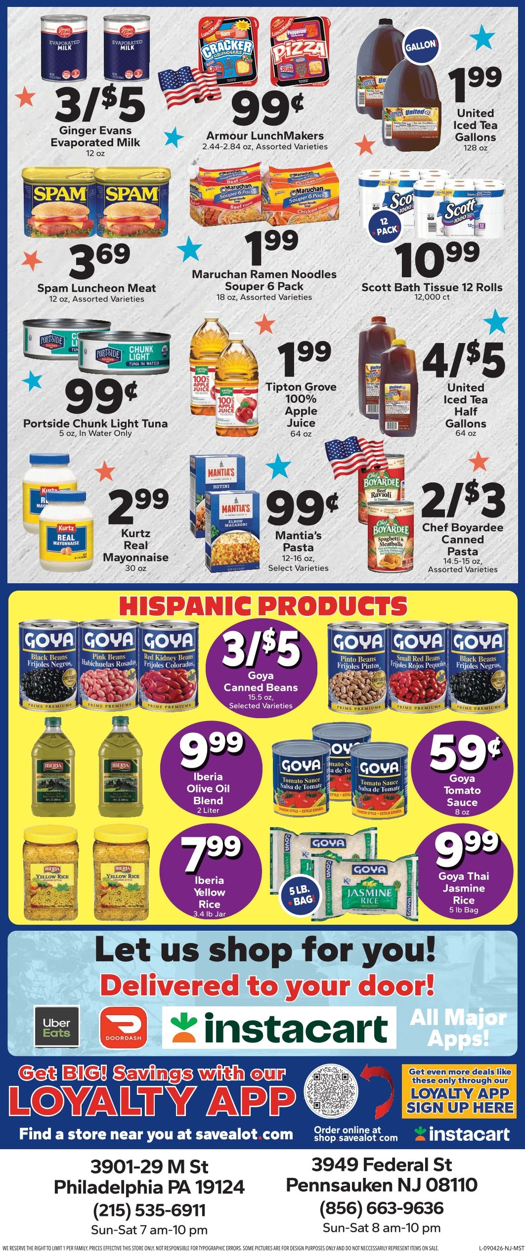 Save a Lot Food Stores (Pennsauken and other locations, NJ) Weekly Ad September 4 - 10, 2026