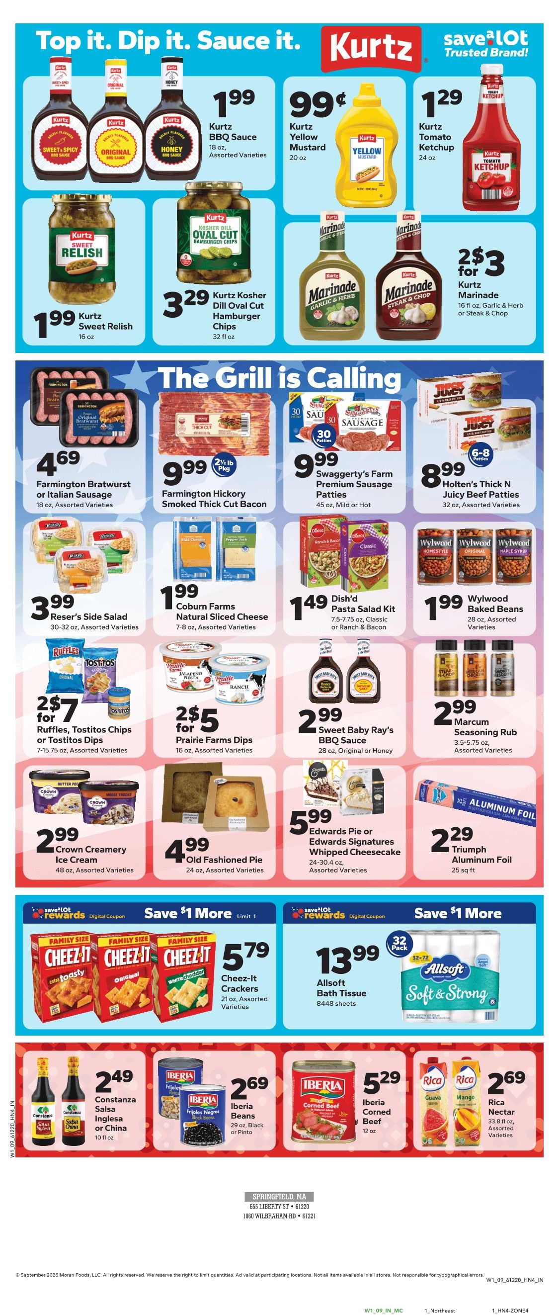 Save a Lot Food Stores (Springfield Area, MA) Weekly Ad September 2 - 8, 2026