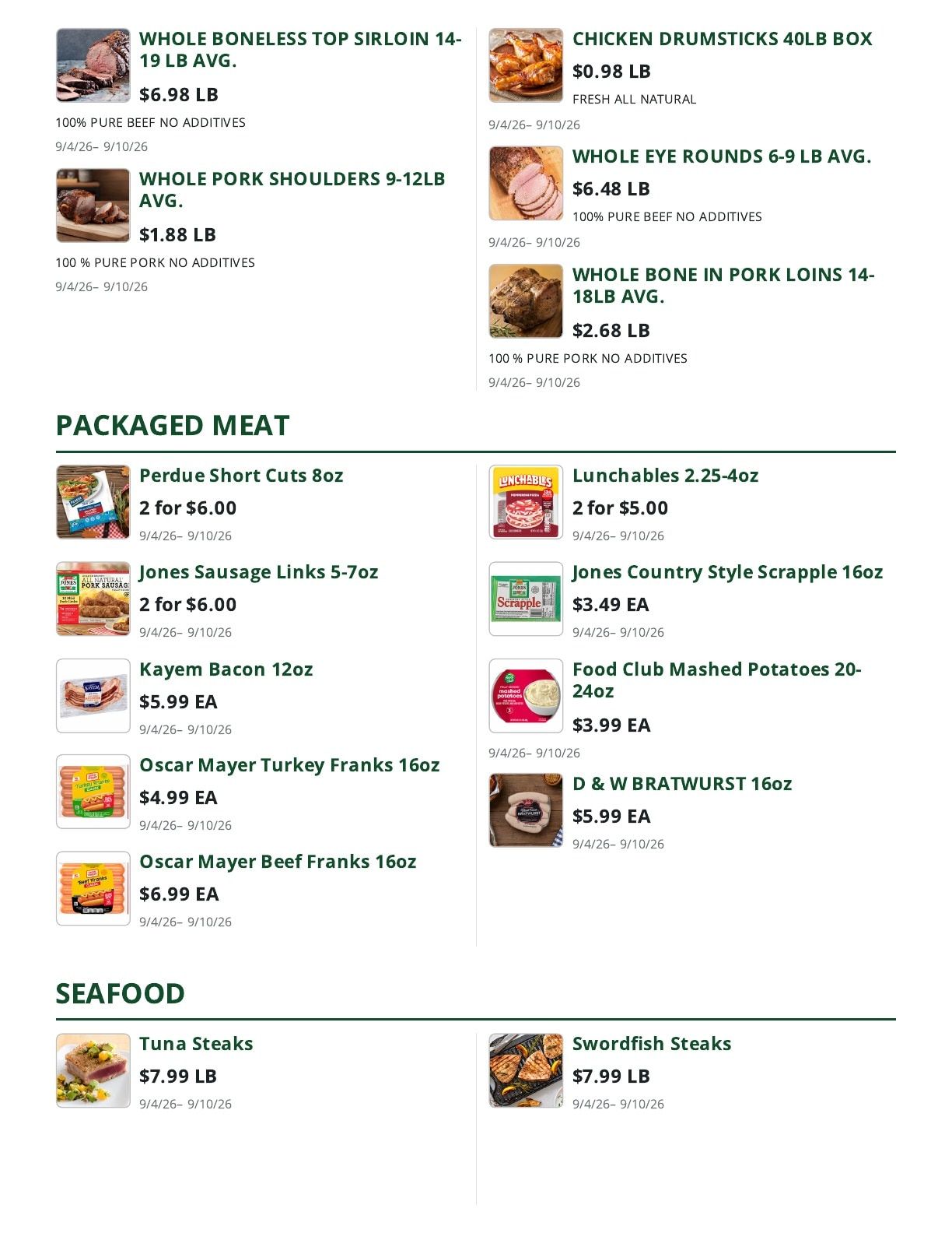 Bob's Butcher & Basket Weekly Ad September 4 - 10, 2026