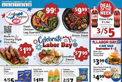 Lake Region IGA Weekly Ad September 4 - 10, 2026