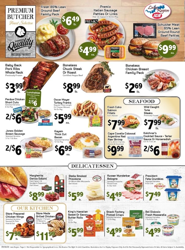 Lake Region IGA Weekly Ad September 4 - 10, 2026