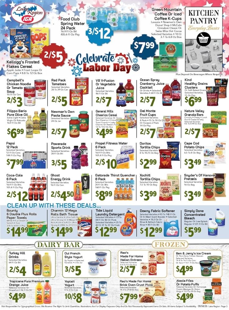 Lake Region IGA Weekly Ad September 4 - 10, 2026
