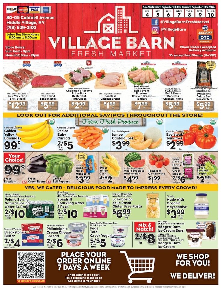 Village Barn Fresh Market Weekly Ad September 4 - 10, 2026