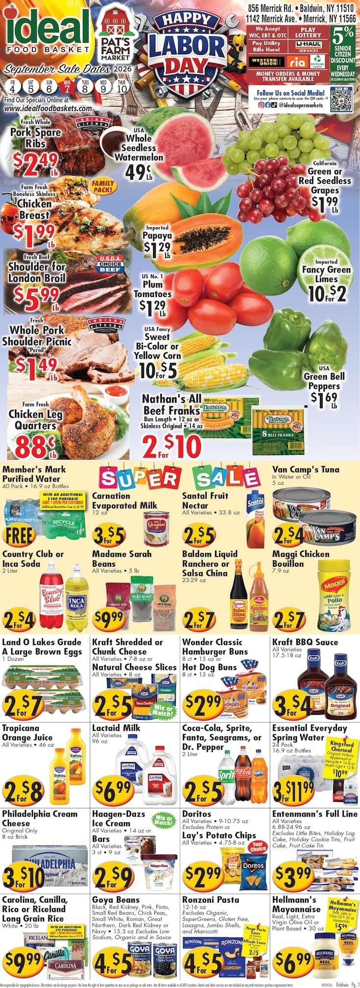 Ideal Food Basket (Baldwin, NY) Weekly Ad September 4 - 10, 2026