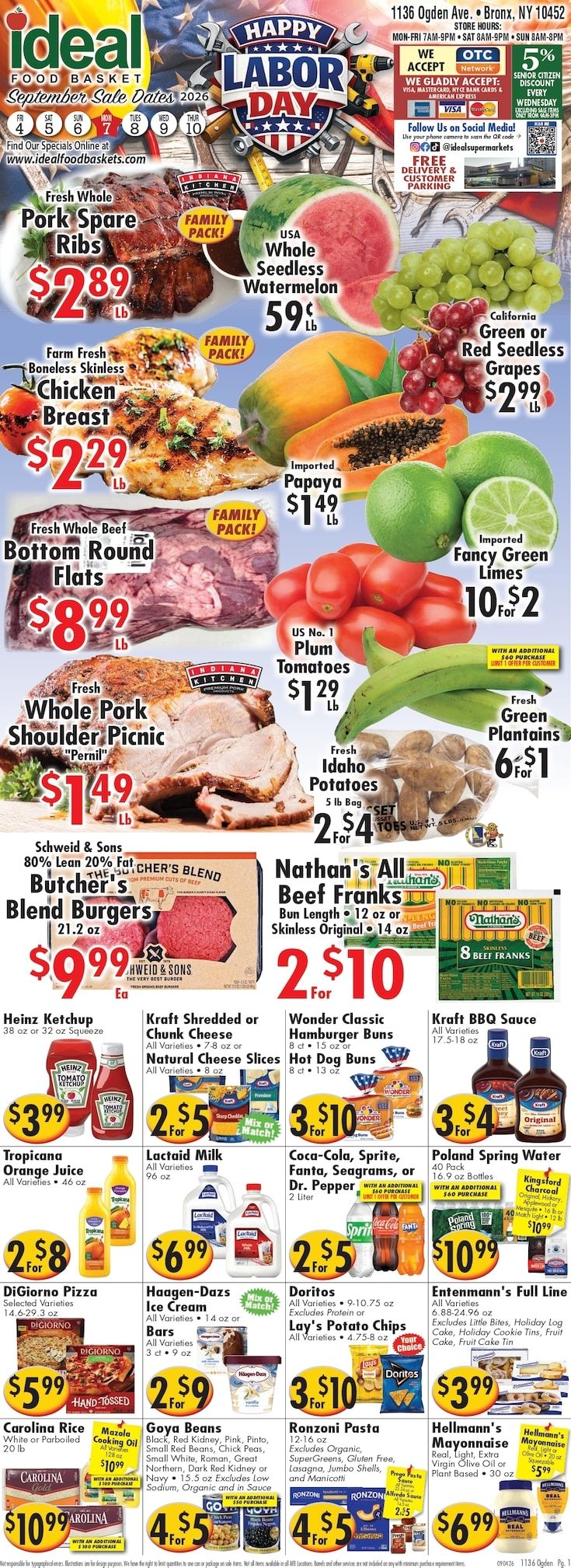 Ideal Food Basket (Bronx, NY) Weekly Ad September 4 - 10, 2026