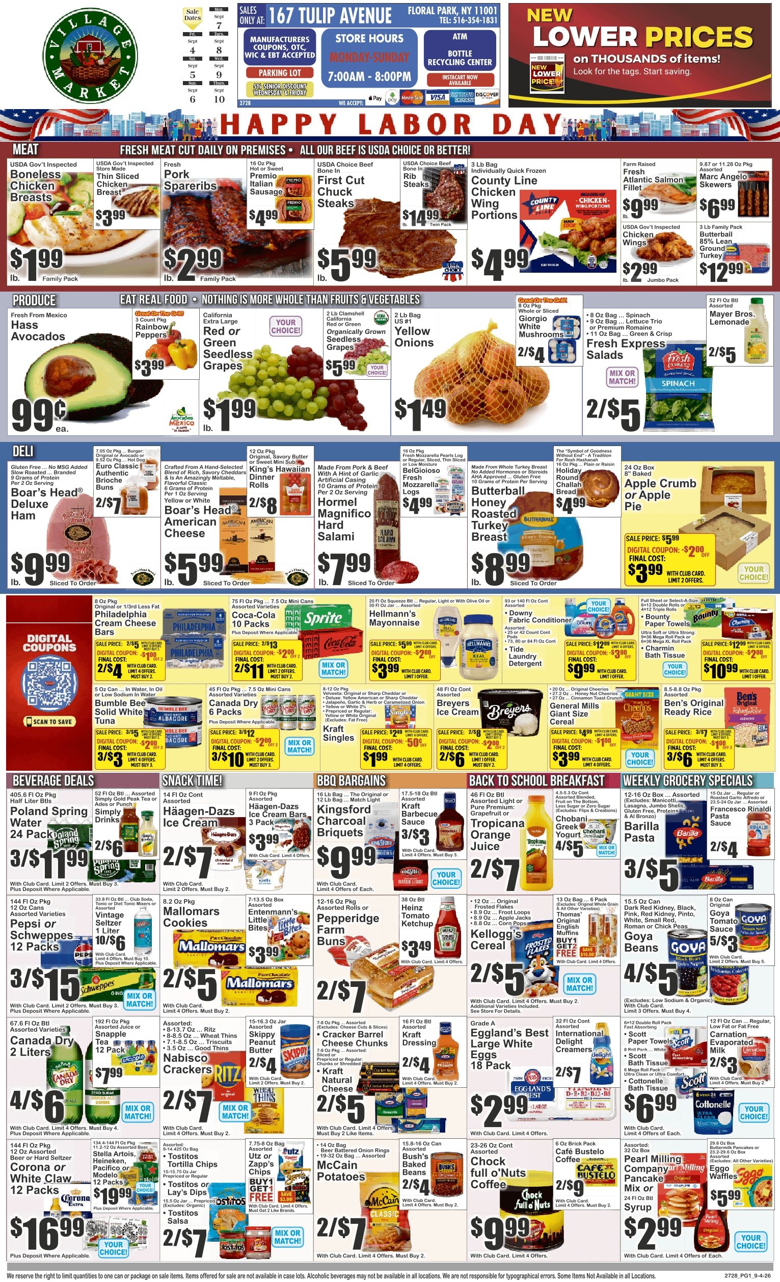 Village Market (167 Tulip Avenue, Floral Park, NY) Key Food Weekly Ad September 4 - 10, 2026