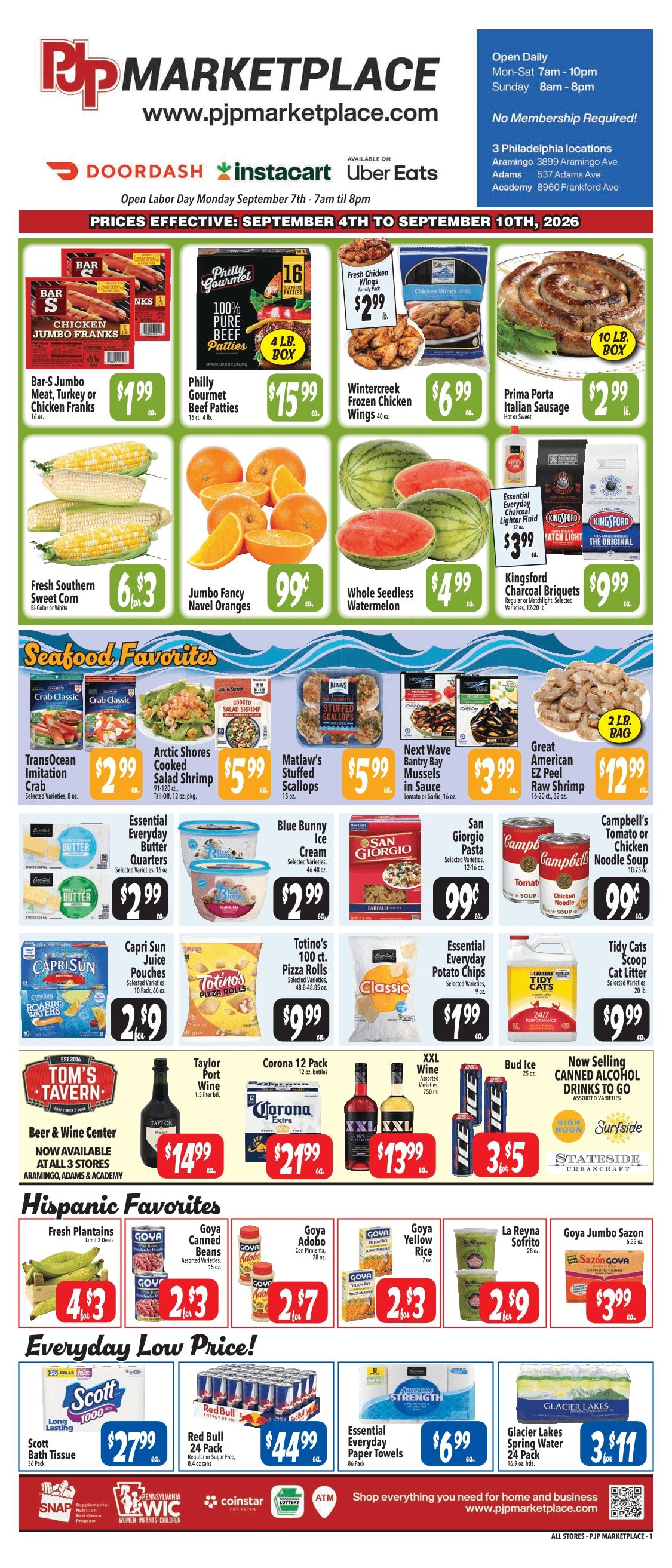 PJP Marketplace Grocery Specials 09/04-09/10 Weekly Ad September 4 - 10, 2026