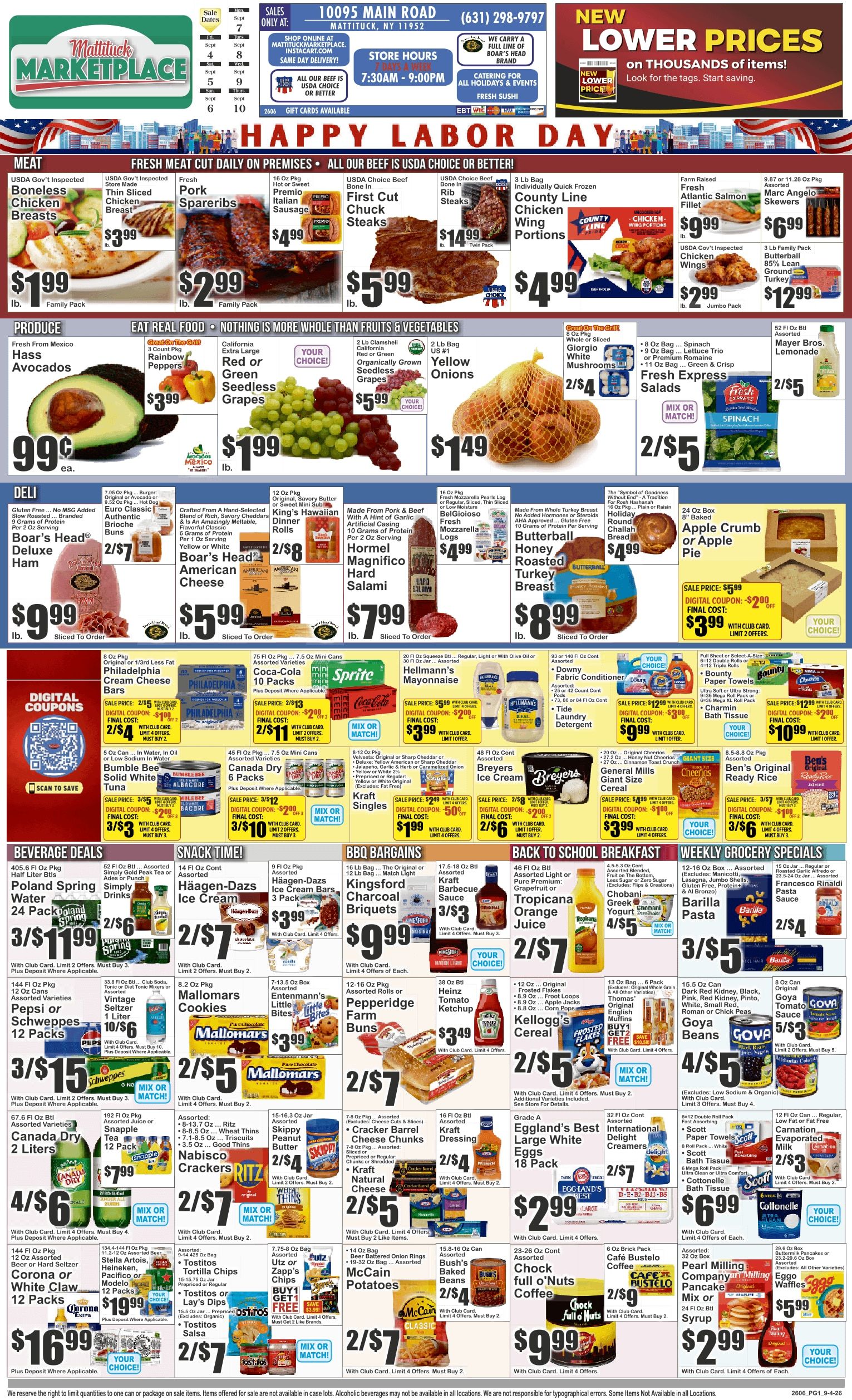 Mattituck Marketplace (10095 Main Road, Mattituck, NY) Key Food Weekly Ad September 4 - 10, 2026