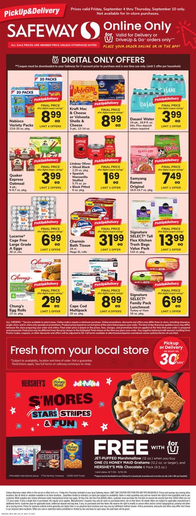Safeway (Bethany Beach Area, DE) Bonus Online Savings Weekly Ad September 4 - 10, 2026