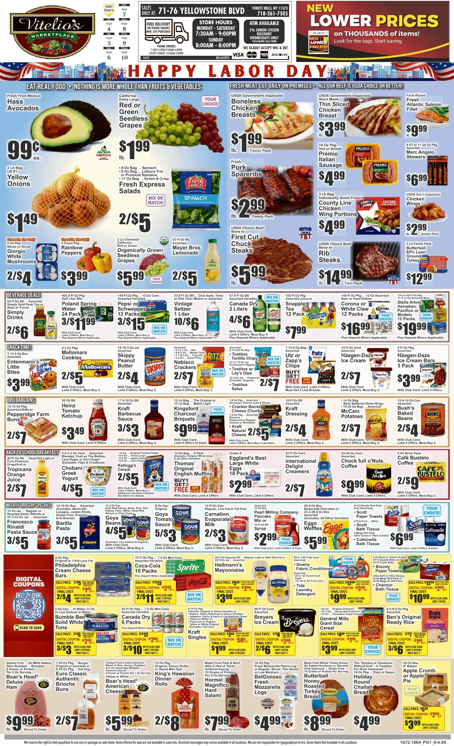 Vitelio's Marketplace (Forest Hills, NY) Key Food Weekly Ad September 4 - 10, 2026