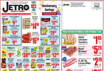 Jetro (Haddonfield Area, NJ) Weekly Ad September 2 - 17, 2026