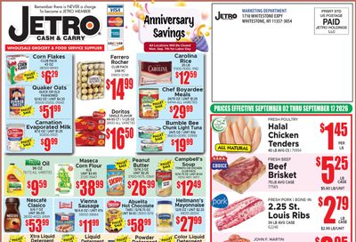 Jetro (Jersey City Area, NJ) Weekly Ad September 2 - 17, 2026