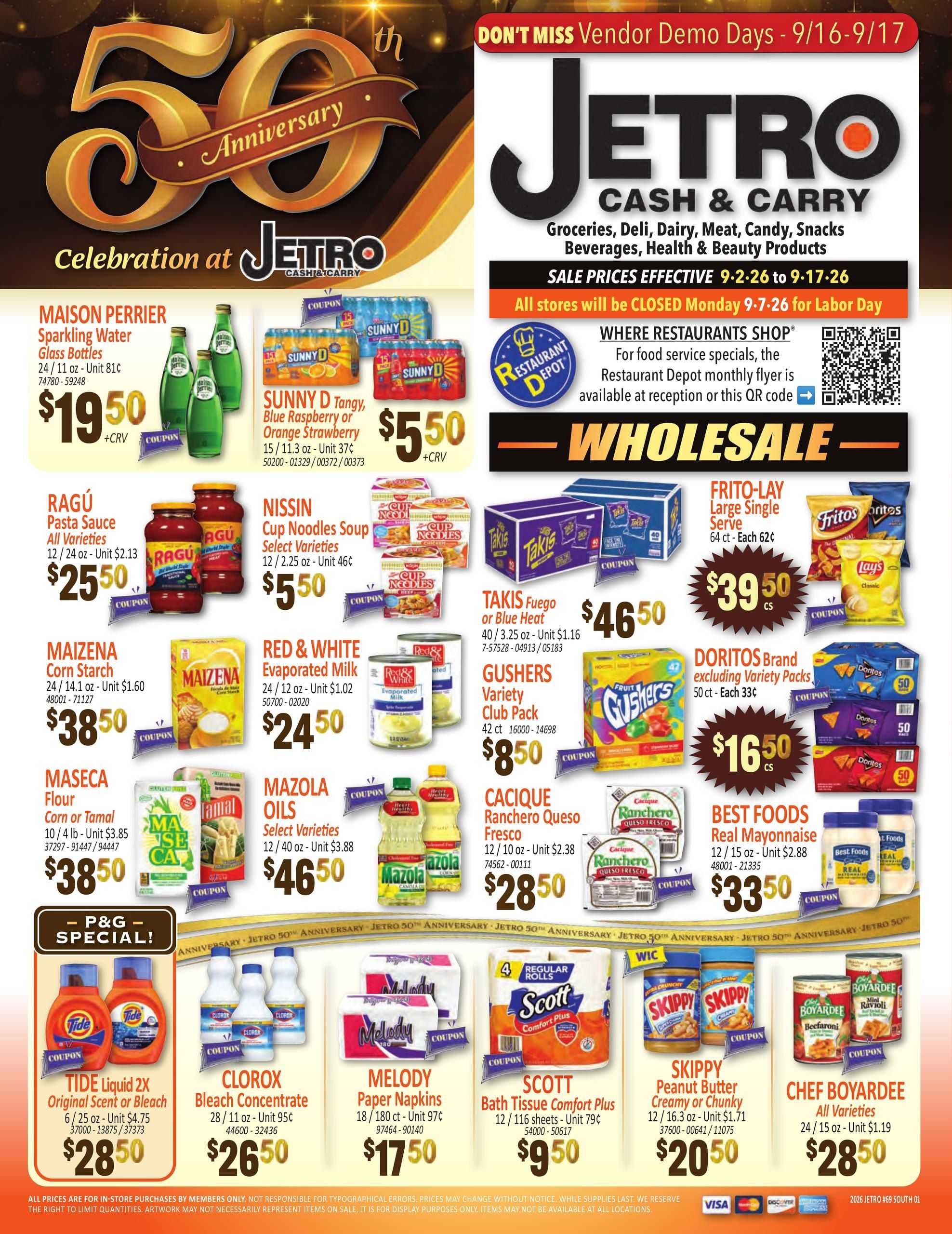 Jetro (Downey Area, CA) Weekly Ad September 2 - 17, 2026