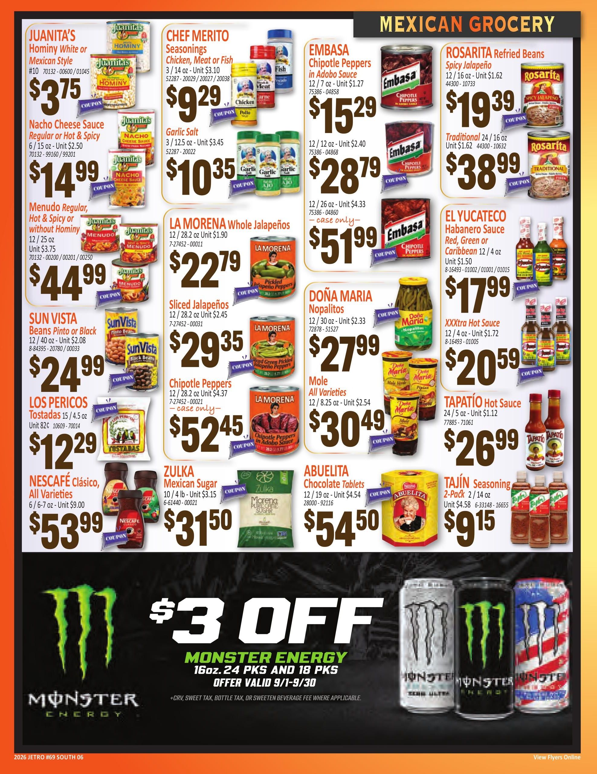 Jetro (Downey Area, CA) Weekly Ad September 2 - 17, 2026