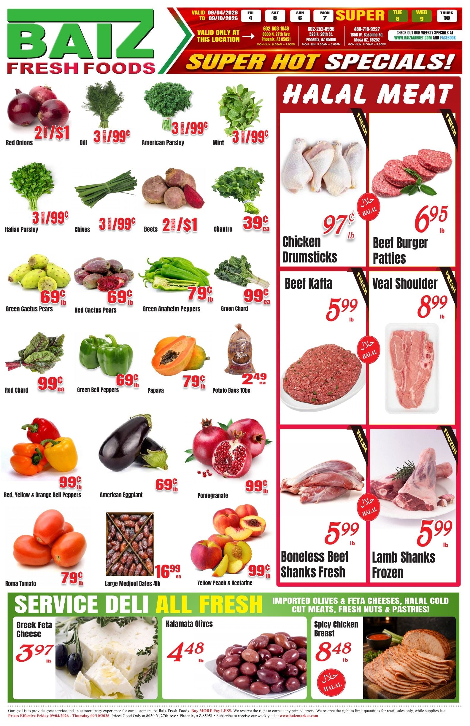 Baiz Market (8030 North 27th Avenue, Phoenix, AZ) Weekly Ad September 4 - 10, 2026