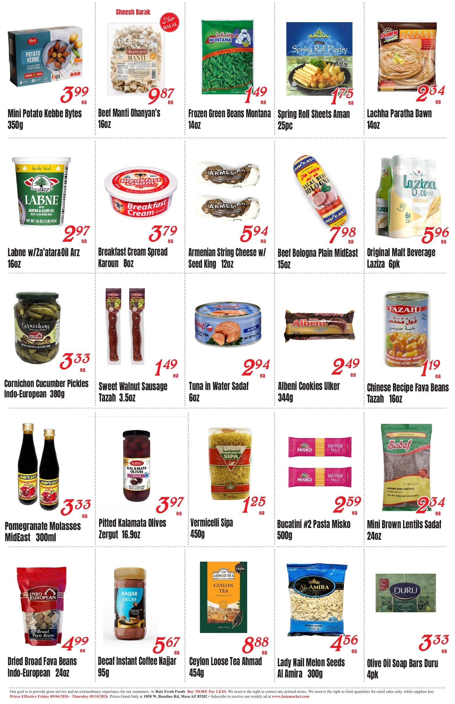Baiz Market (Mesa, AZ) Weekly Ad September 4 - 10, 2026