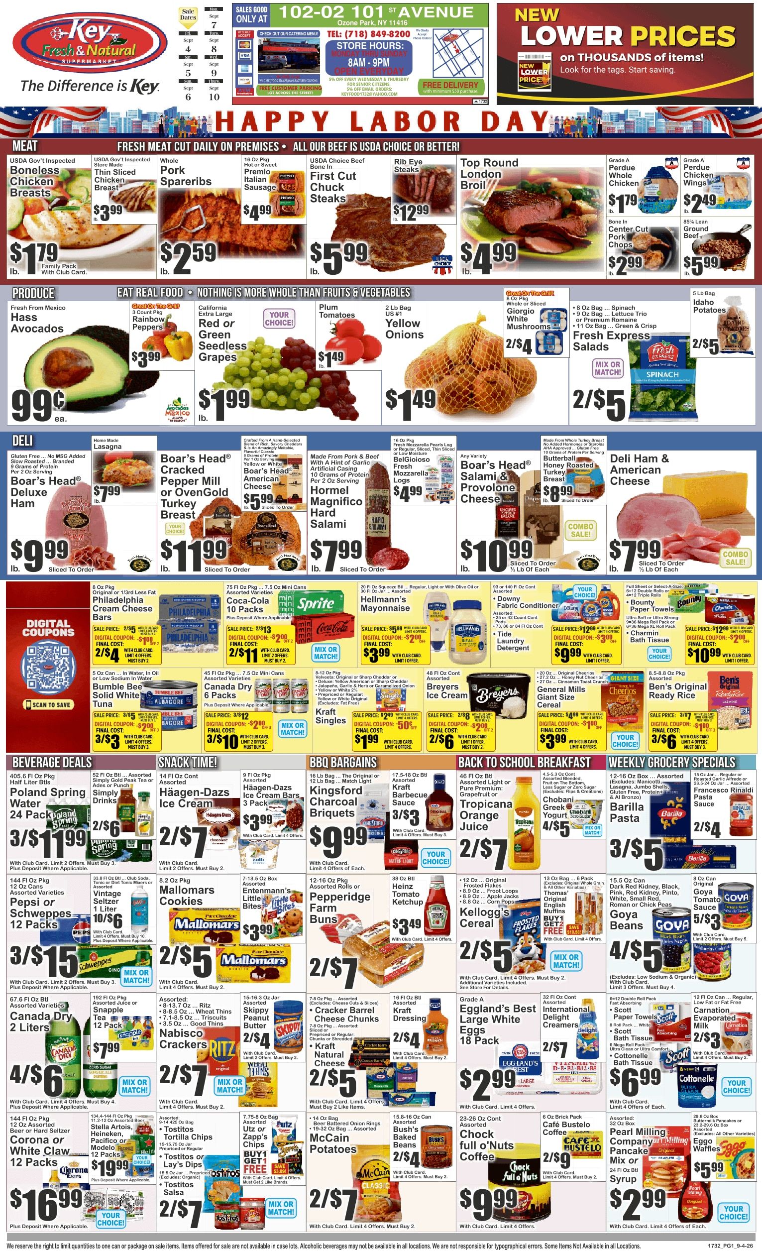 Key Fresh & Natural (102-02 101st Ave., Ozone Park, NY) Key Food Weekly Ad September 4 - 10, 2026
