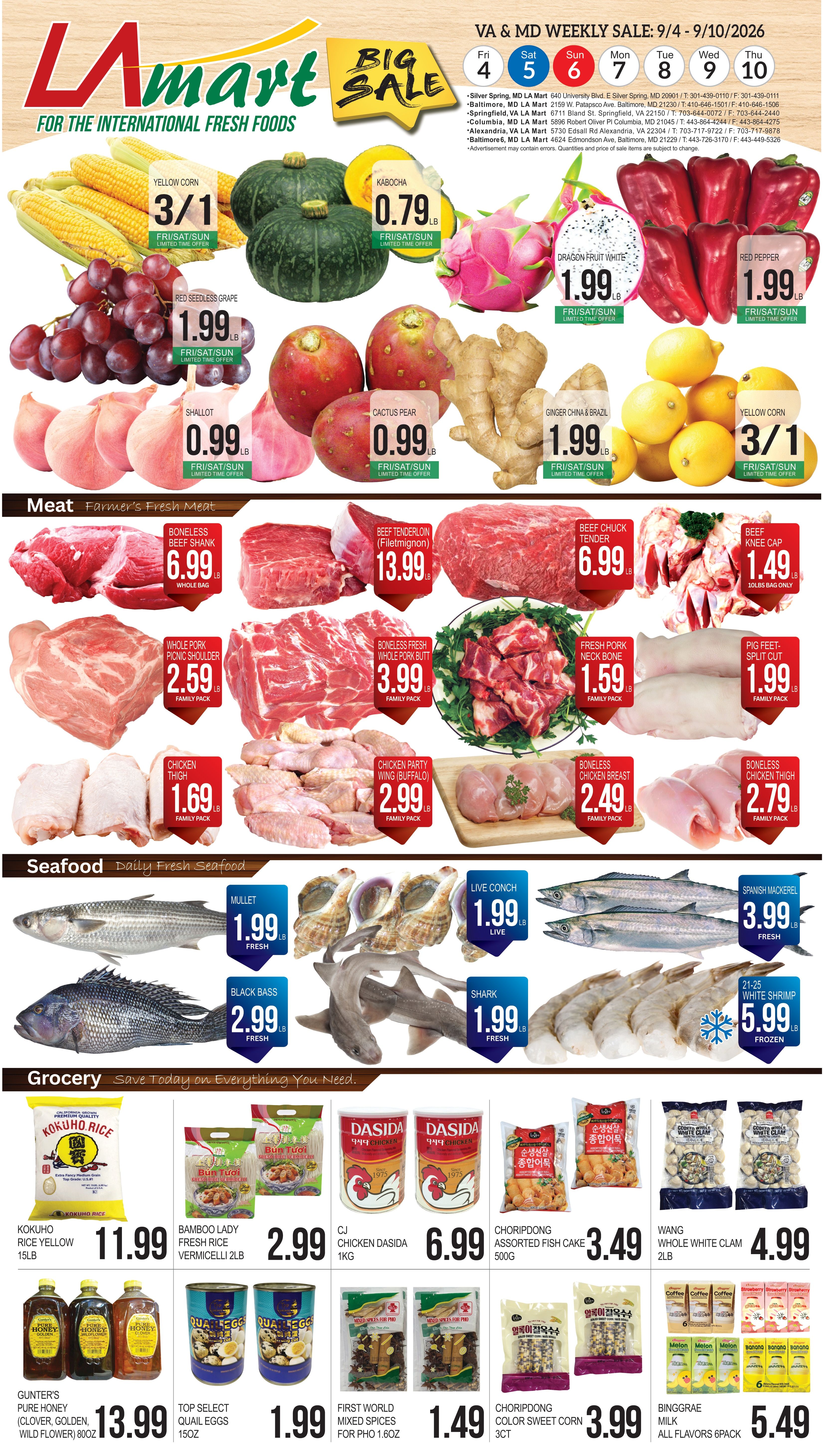 LA Mart English Weekly Ad September 4 - 10, 2026