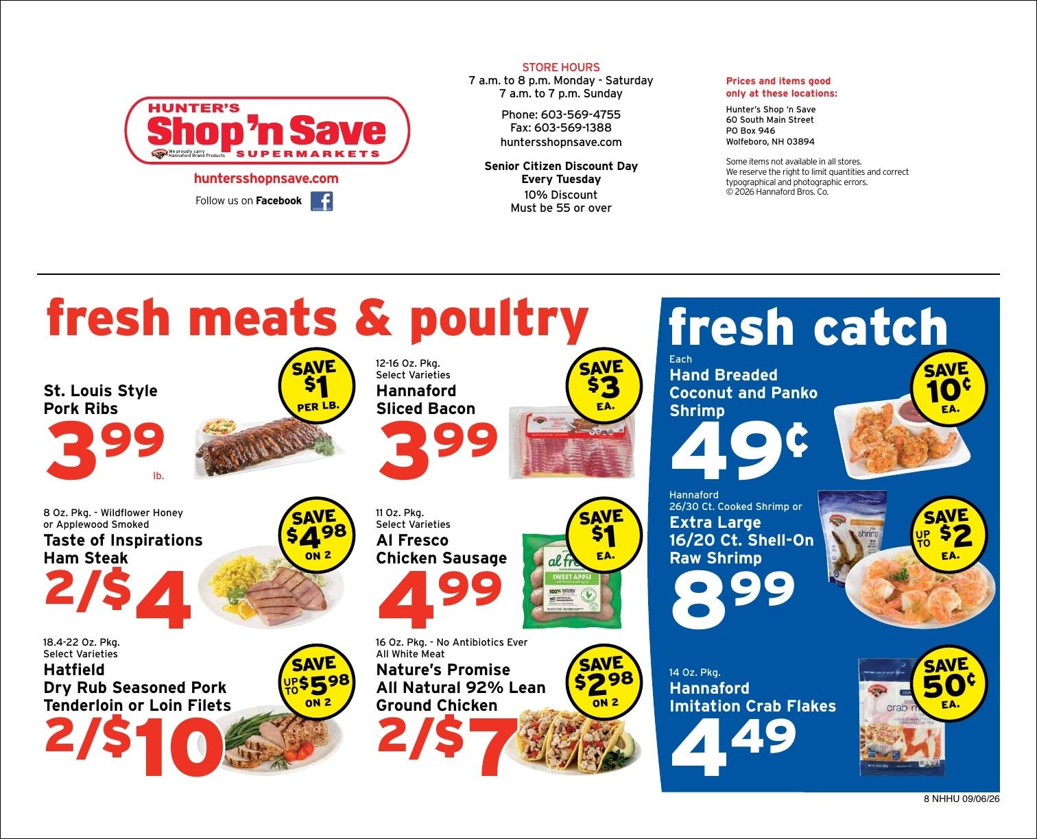 Hunter's Shop 'n Save Weekly Ad September 6 - 12, 2026