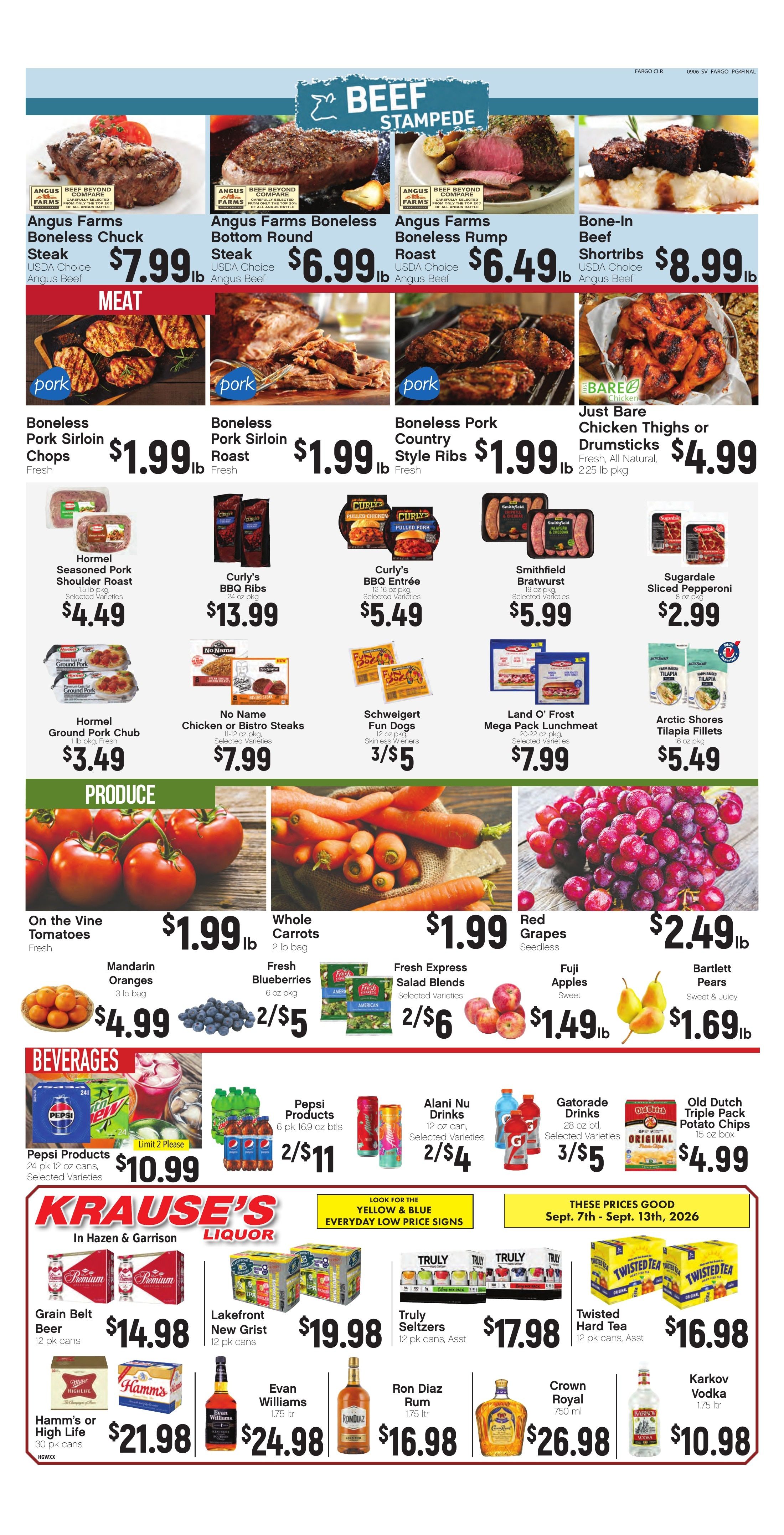 Krause's SuperValu Weekly Ad September 7 - 13, 2026