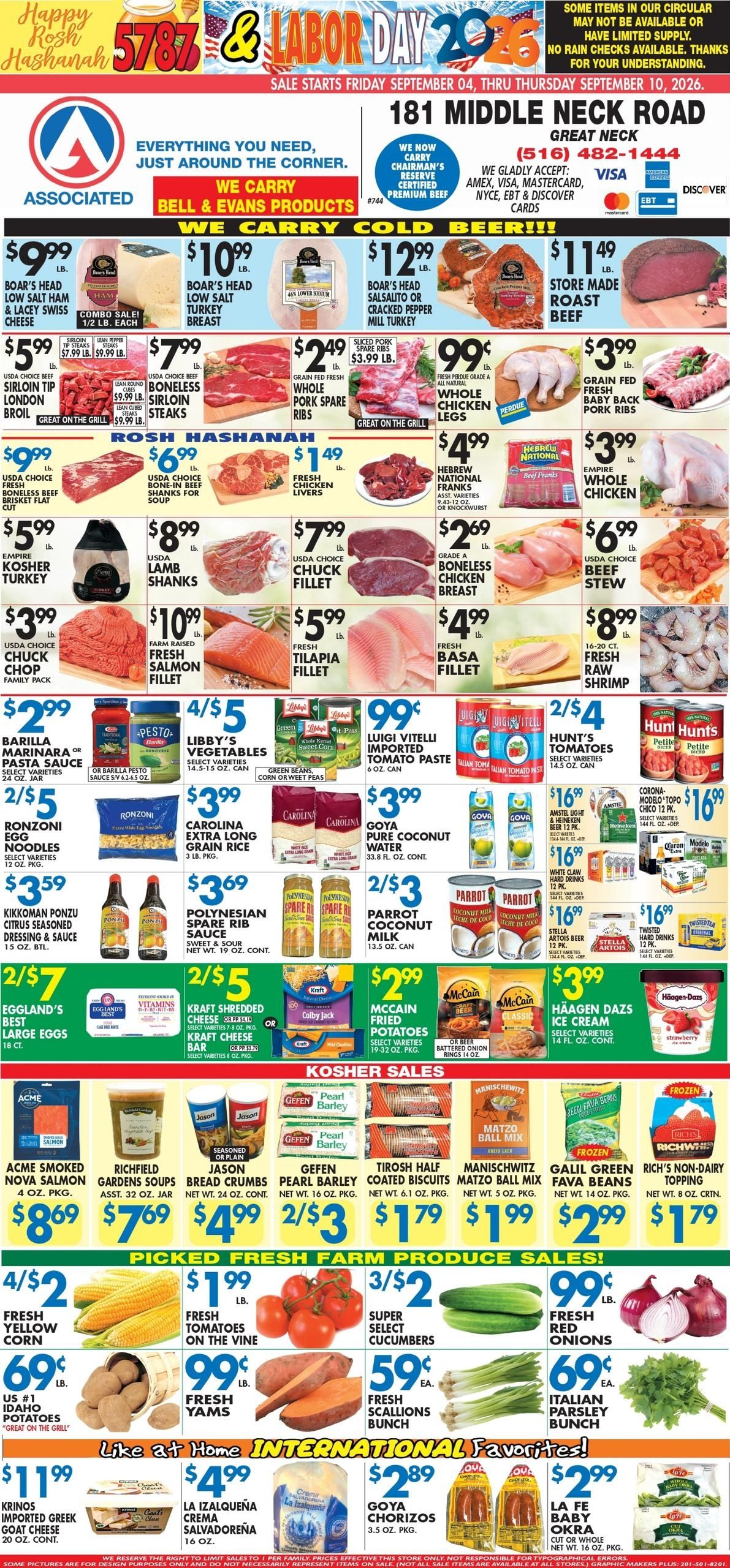 Associated Supermarkets (Bedford Area, NY) Weekly Ad September 4 - 10, 2026