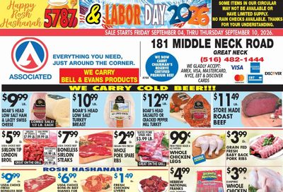 Associated Supermarkets (Bedford Area, NY) Weekly Ad September 4 - 10, 2026