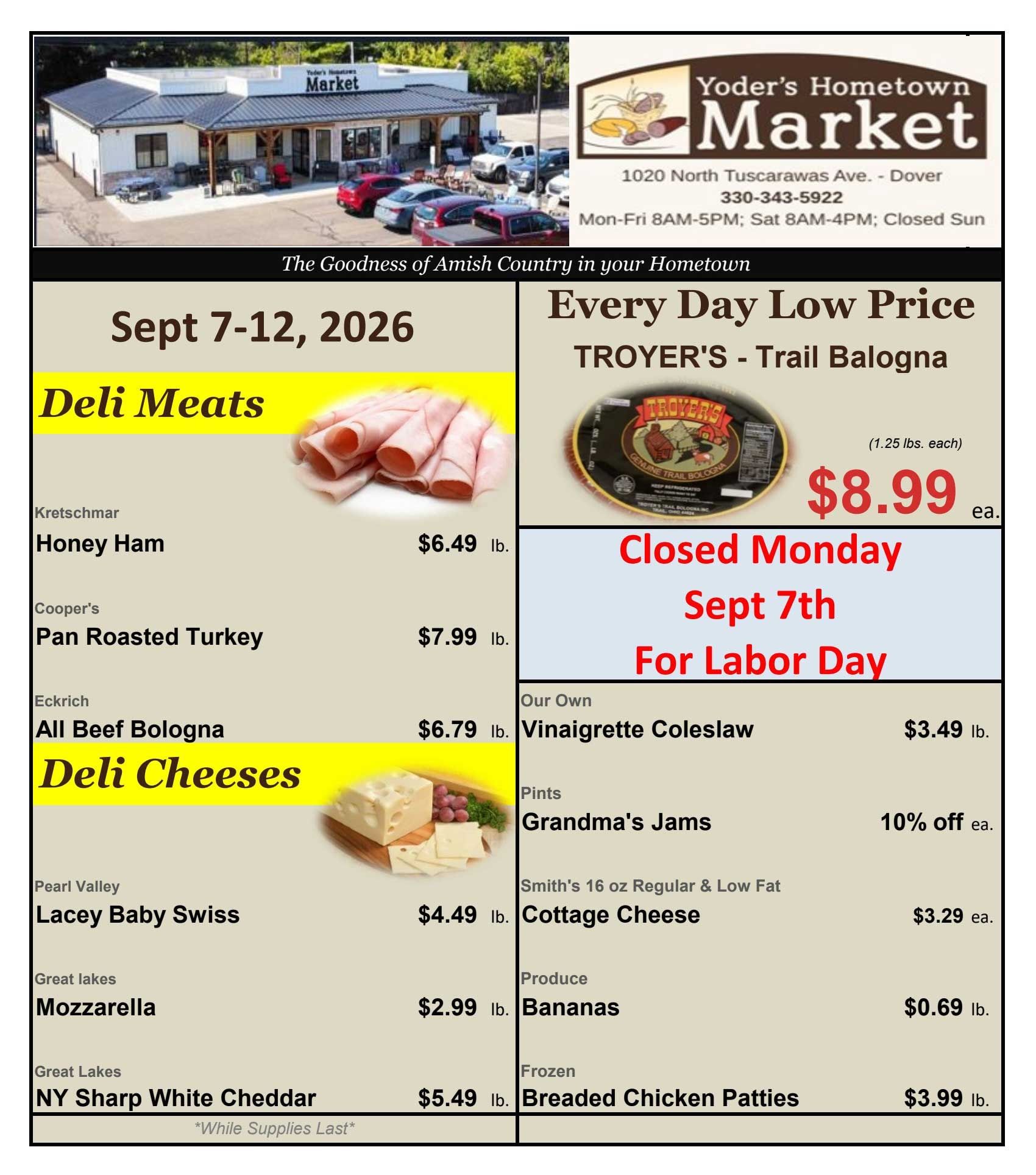 Yoder's Hometown Market Weekly Ad September 7 - 12, 2026