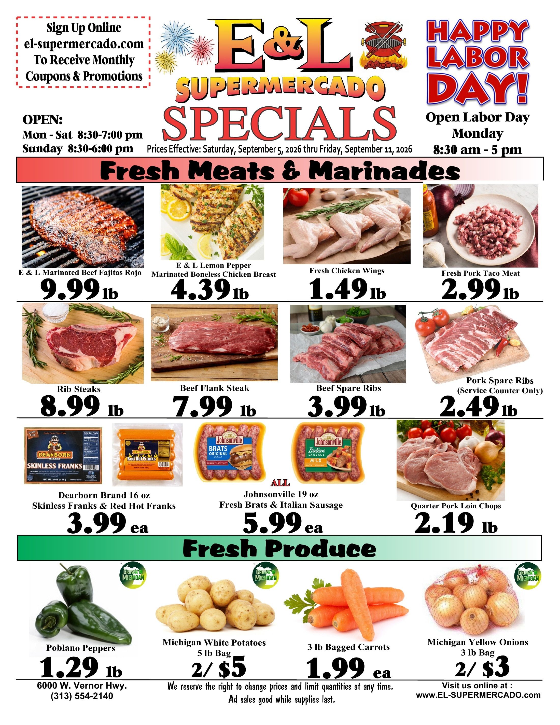 E & L Supermercado Weekly Ad September 5 - 11, 2026