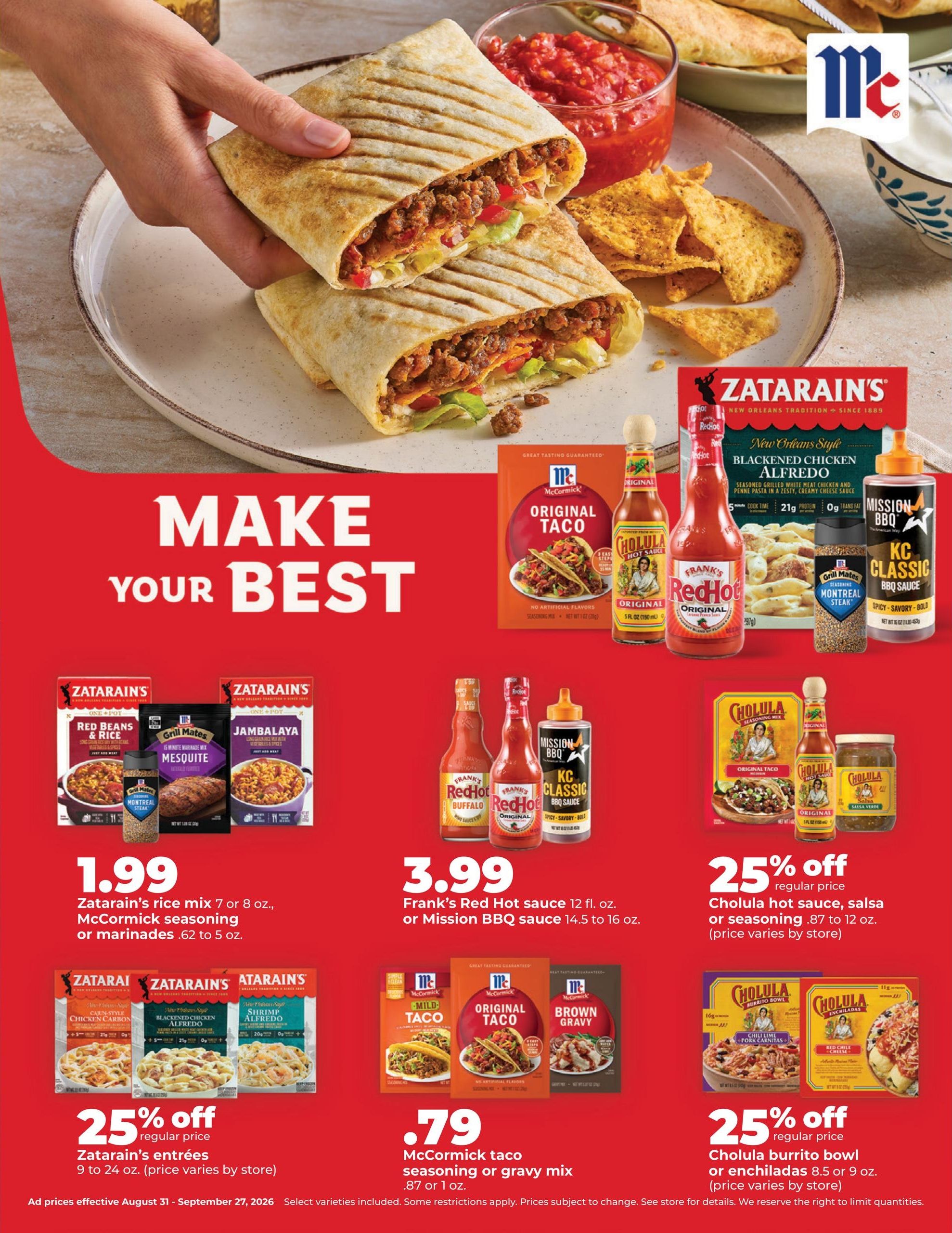 Hy-Vee (Cedar Creek Area, NE) DEALS GOOD ALL MONTH LONG Weekly Ad August 31 - September 27, 2026
