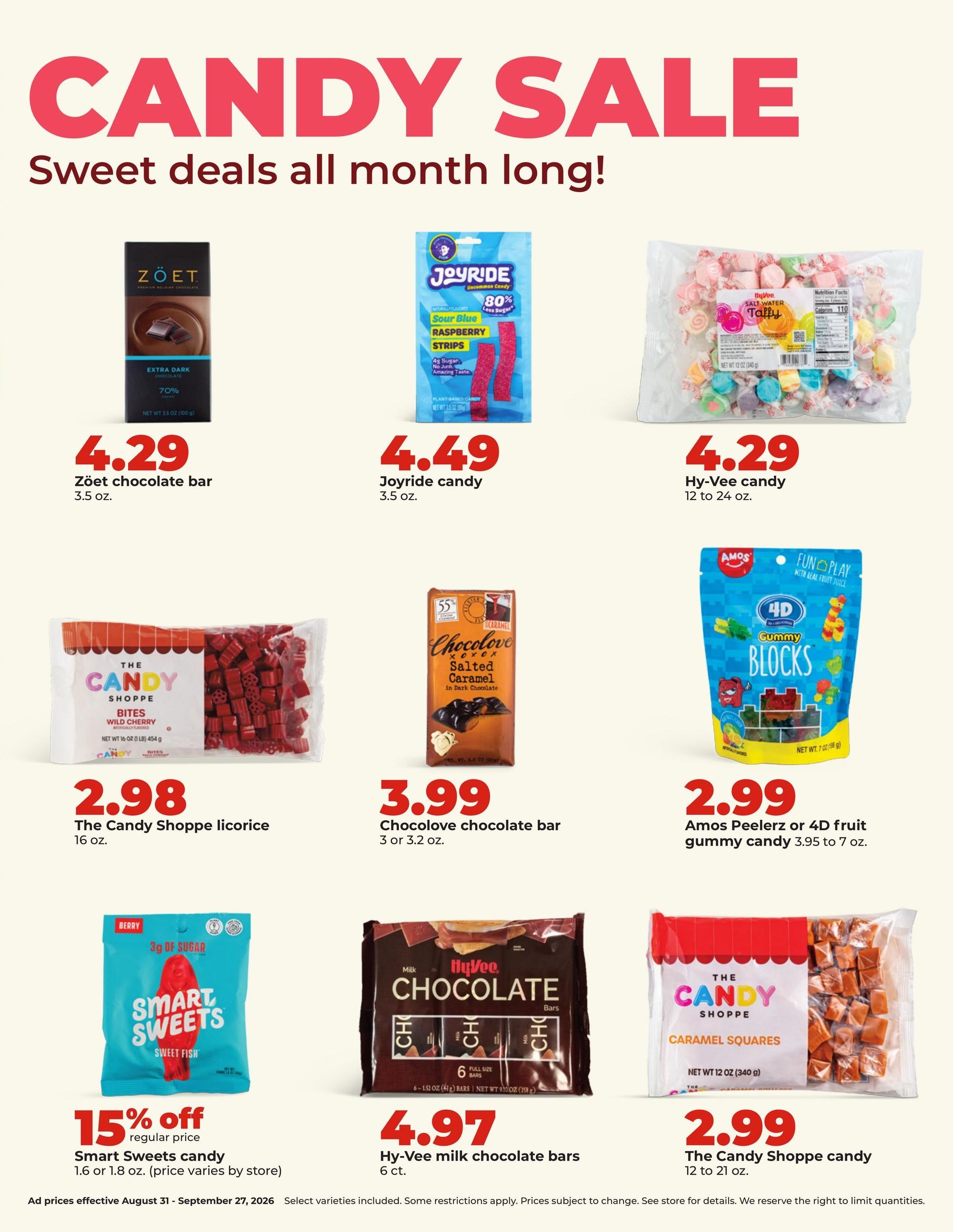 Hy-Vee (Cedar Creek Area, NE) DEALS GOOD ALL MONTH LONG Weekly Ad August 31 - September 27, 2026