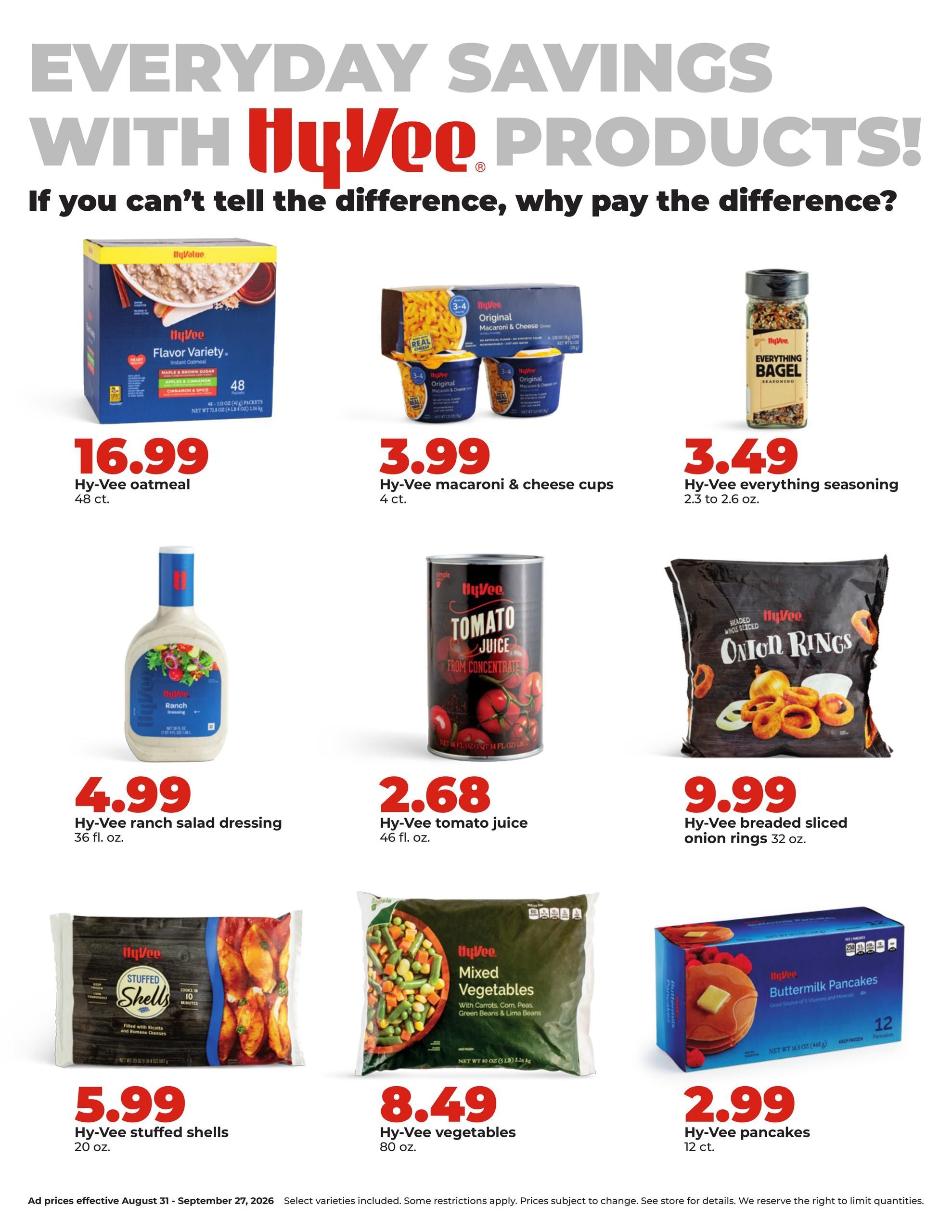 Hy-Vee (Cedar Creek Area, NE) DEALS GOOD ALL MONTH LONG Weekly Ad August 31 - September 27, 2026