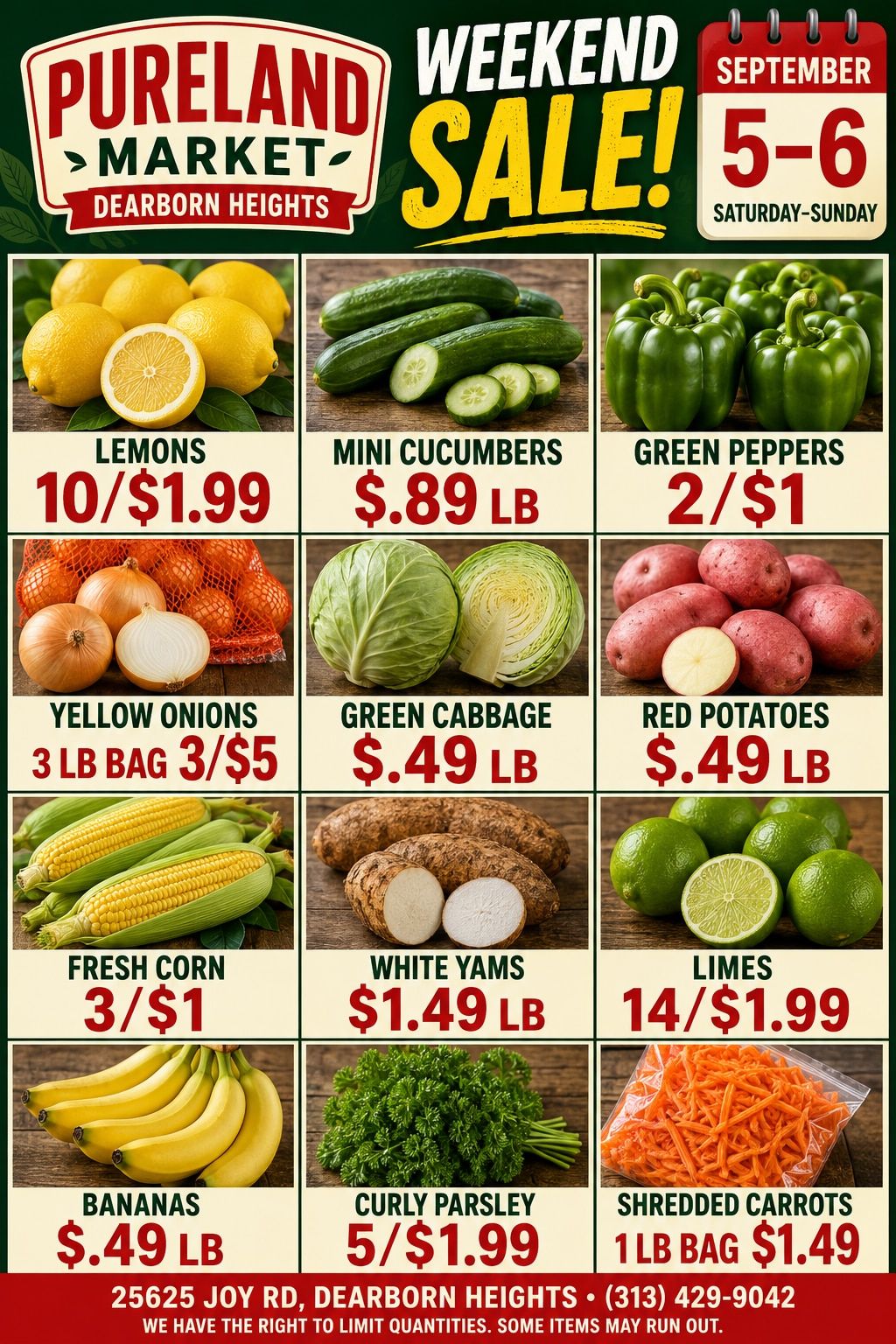 Pureland Supermarket (25625 Joy Road, Dearborn Heights, MI) Weekly Ad August 31 - September 6, 2026