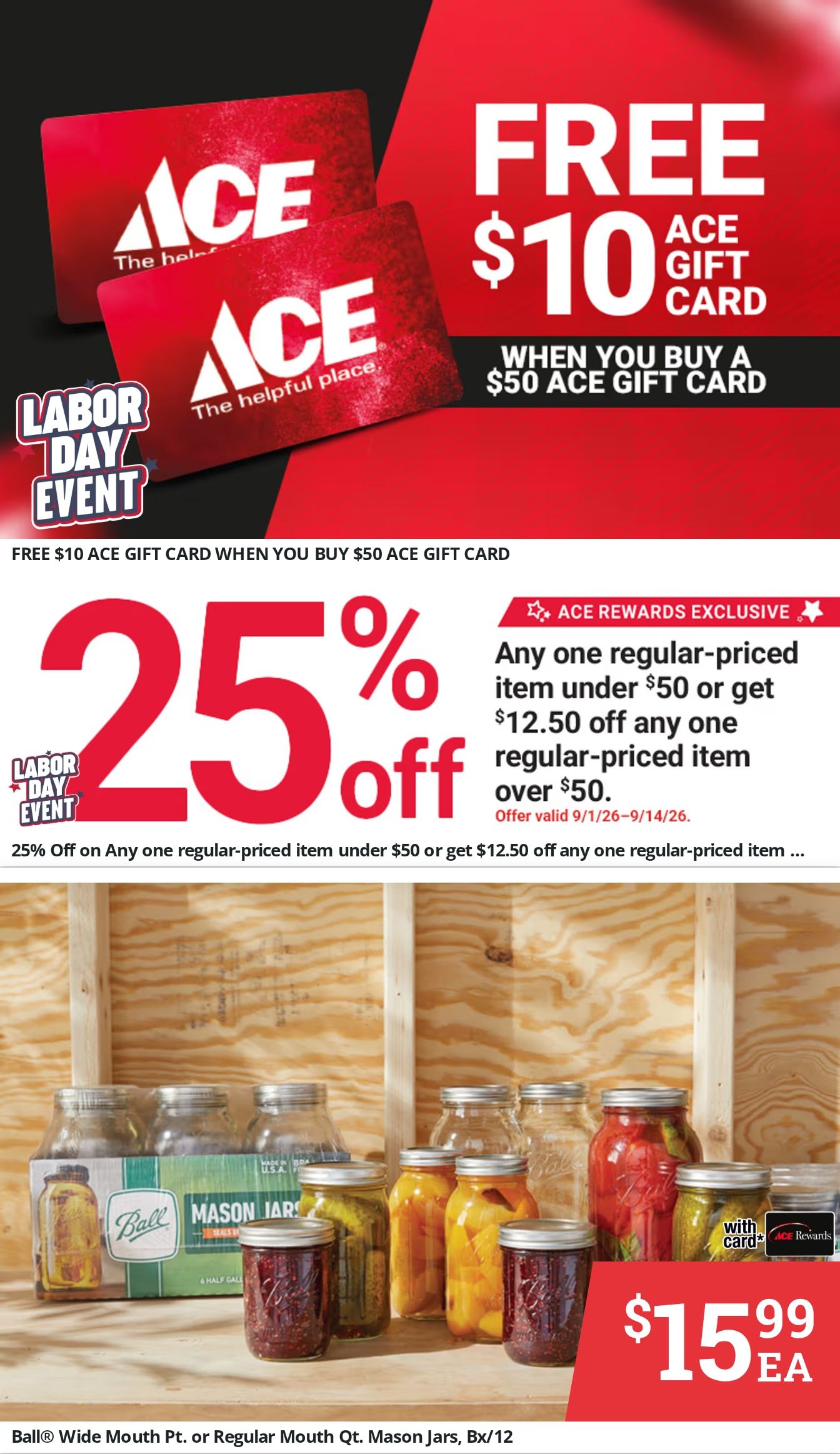 Ace Fix It (Huntingburg, IN) Weekly Ad September 1 - 14, 2026
