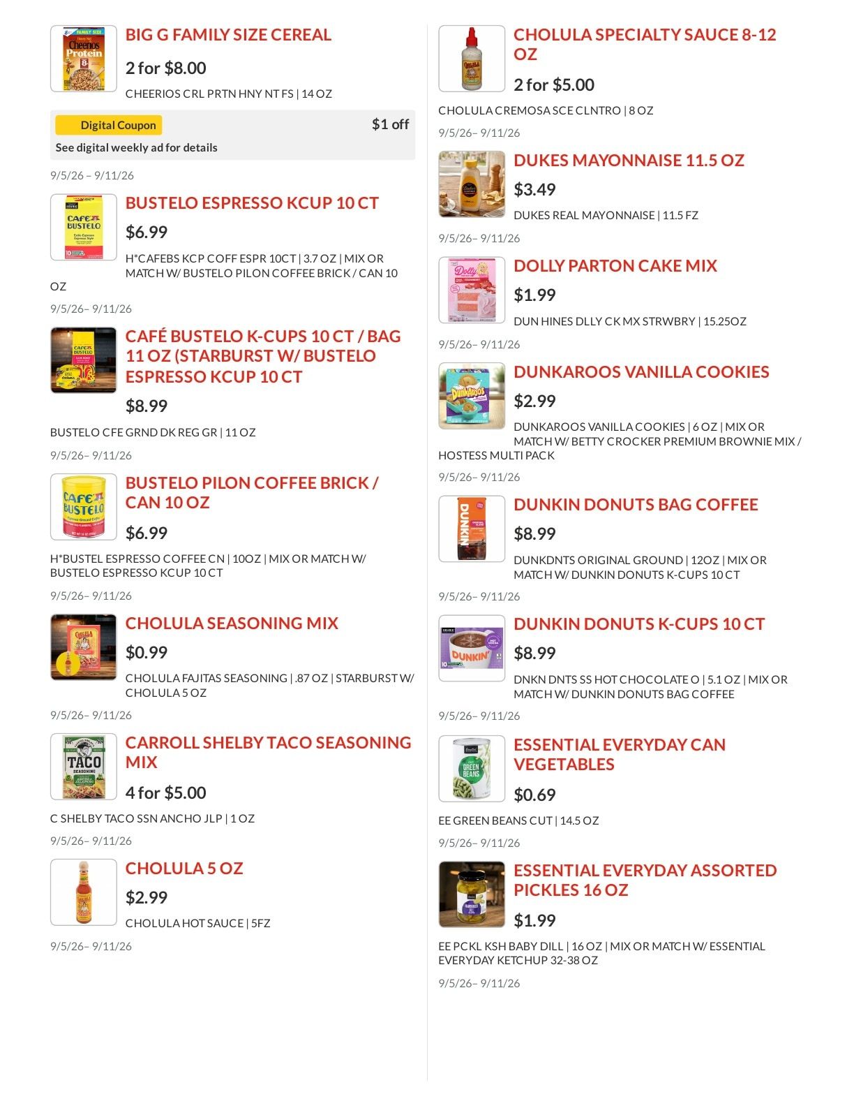 Shoppers Value Foods Macon Weekly Ad September 5 - 11, 2026