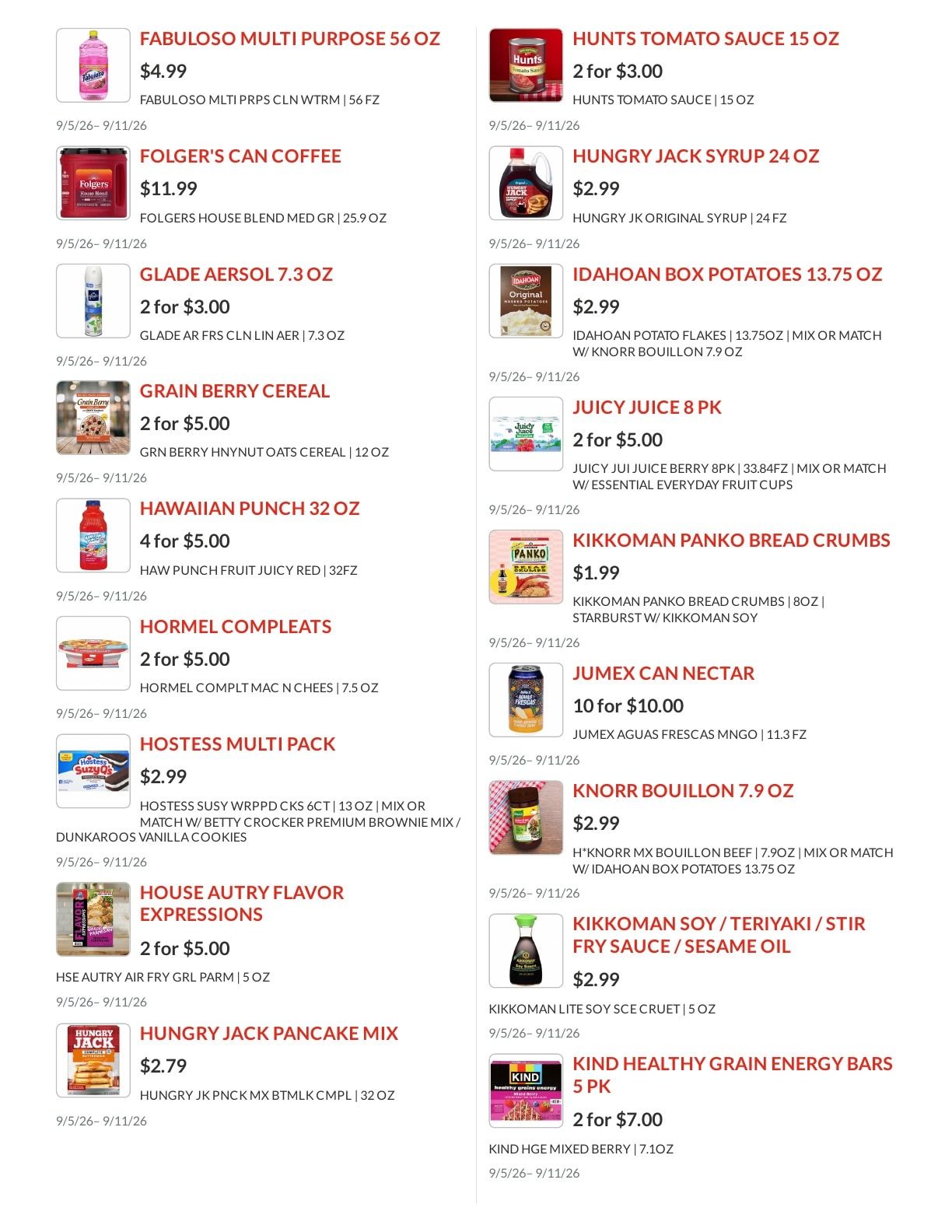 Shoppers Value Foods Macon Weekly Ad September 5 - 11, 2026