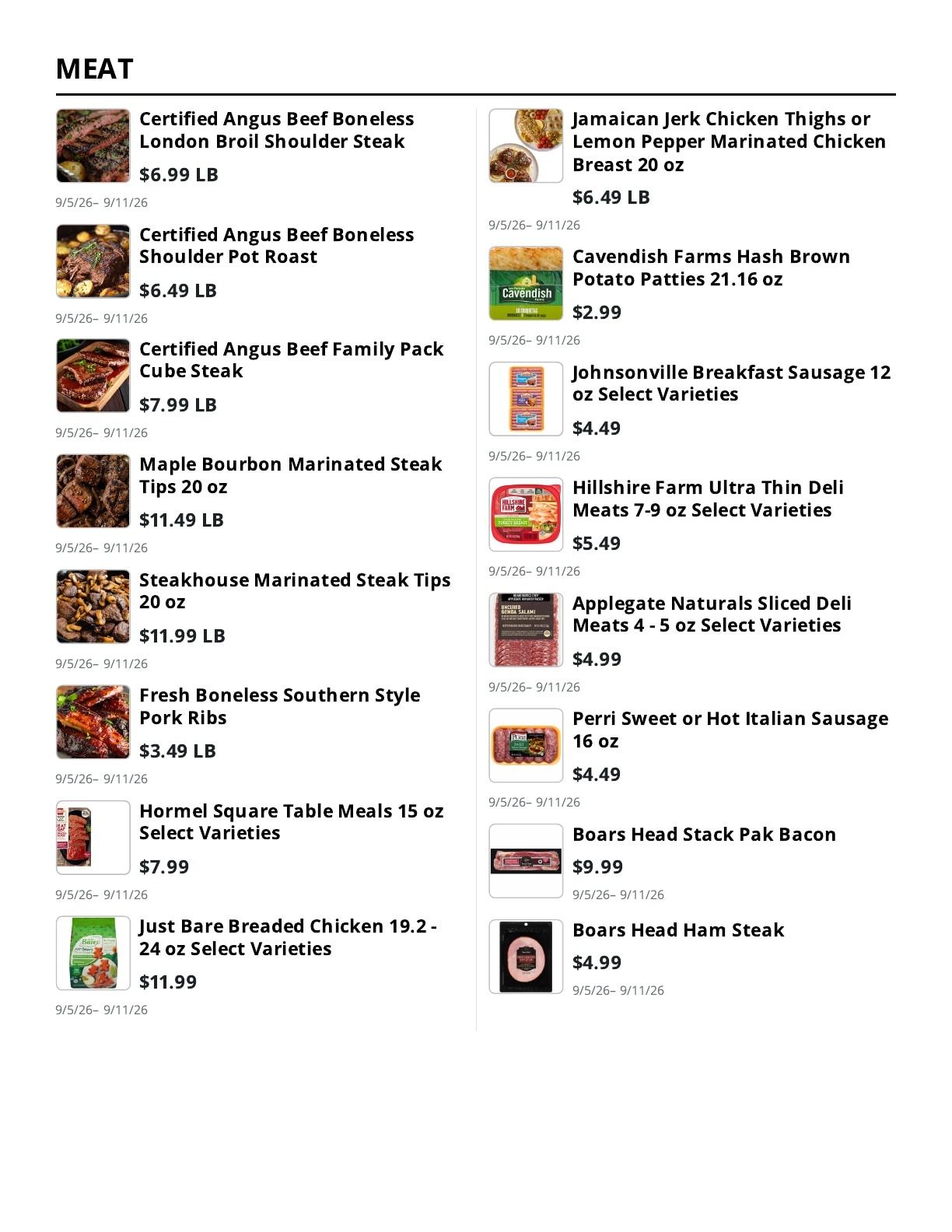 E.M. Heath Supermarket Weekly Ad September 5 - 11, 2026