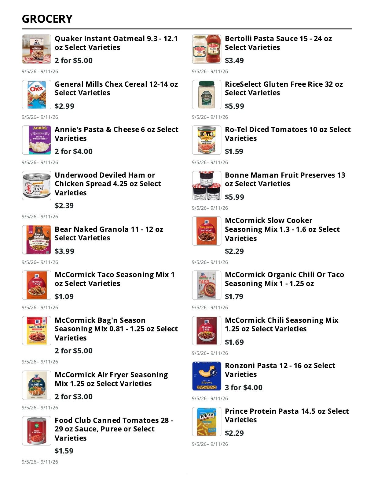 E.M. Heath Supermarket Weekly Ad September 5 - 11, 2026