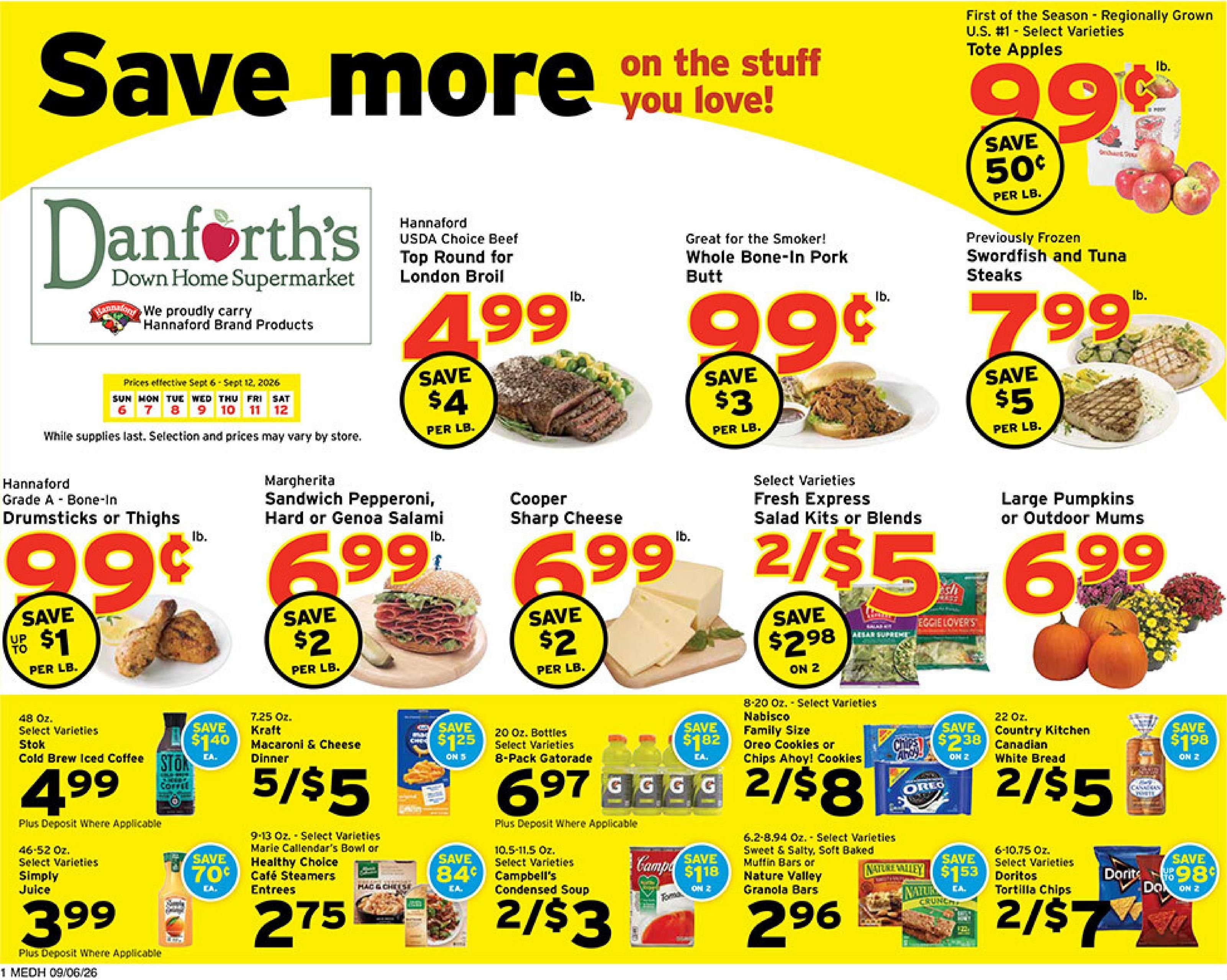 Danforth's Supermarket Weekly Ad September 6 - 12, 2026