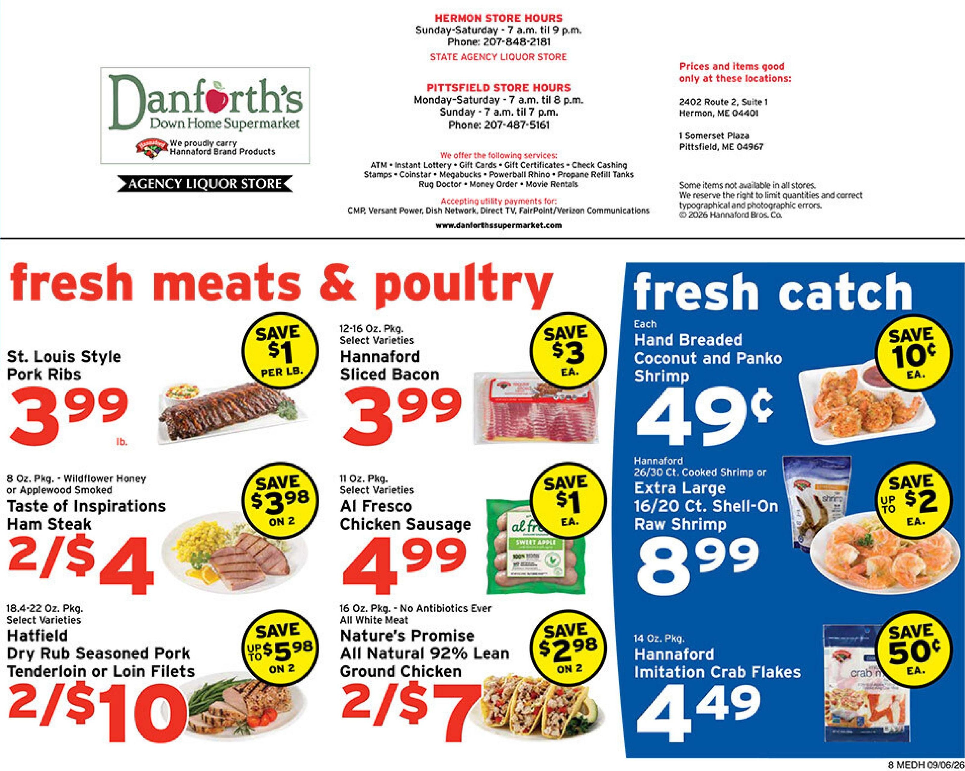 Danforth's Supermarket Weekly Ad September 6 - 12, 2026
